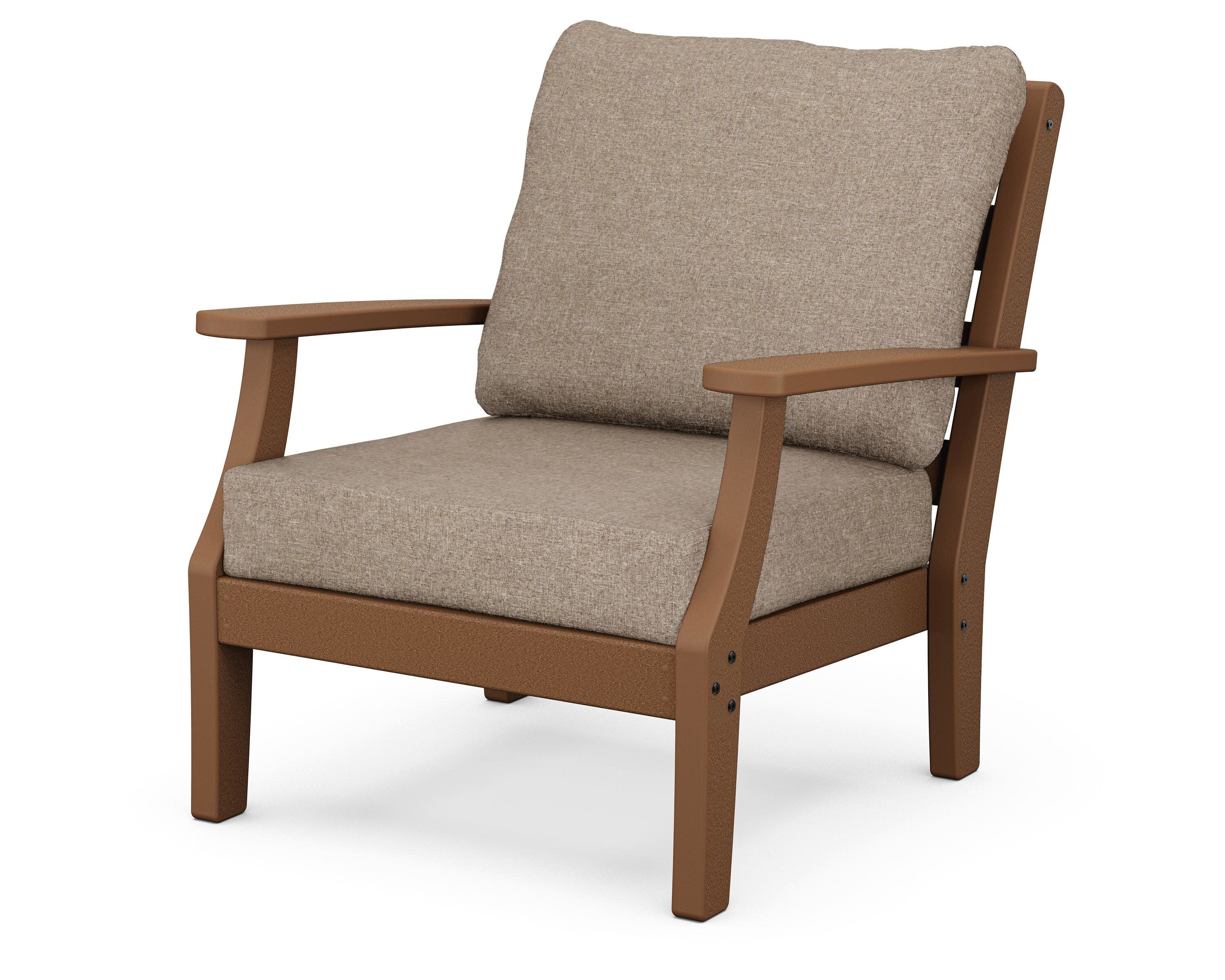Chesapeake Deep Seating Chair in Teak / Spiced Burlap