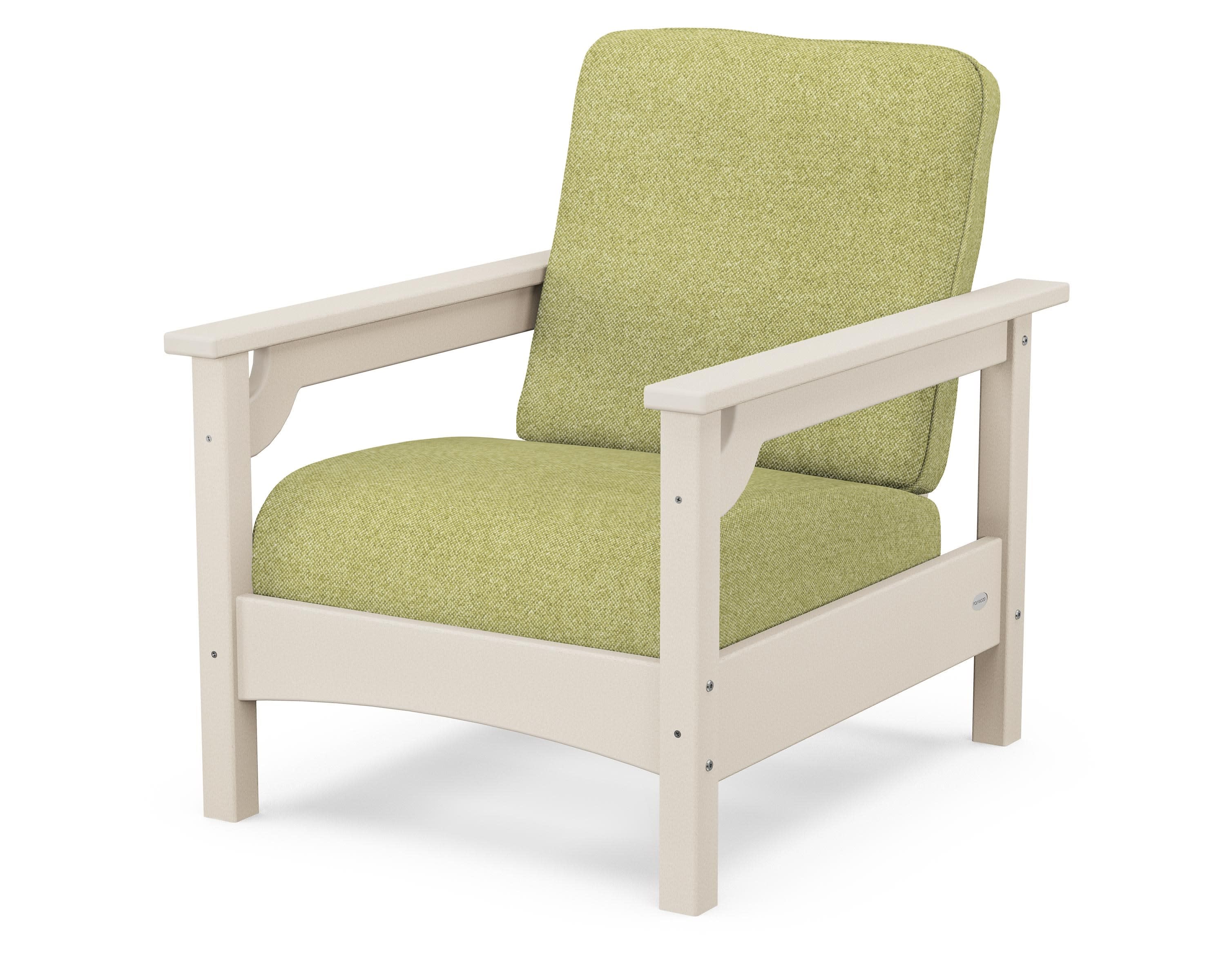Club Chair in Sand / Chartreuse Boucle