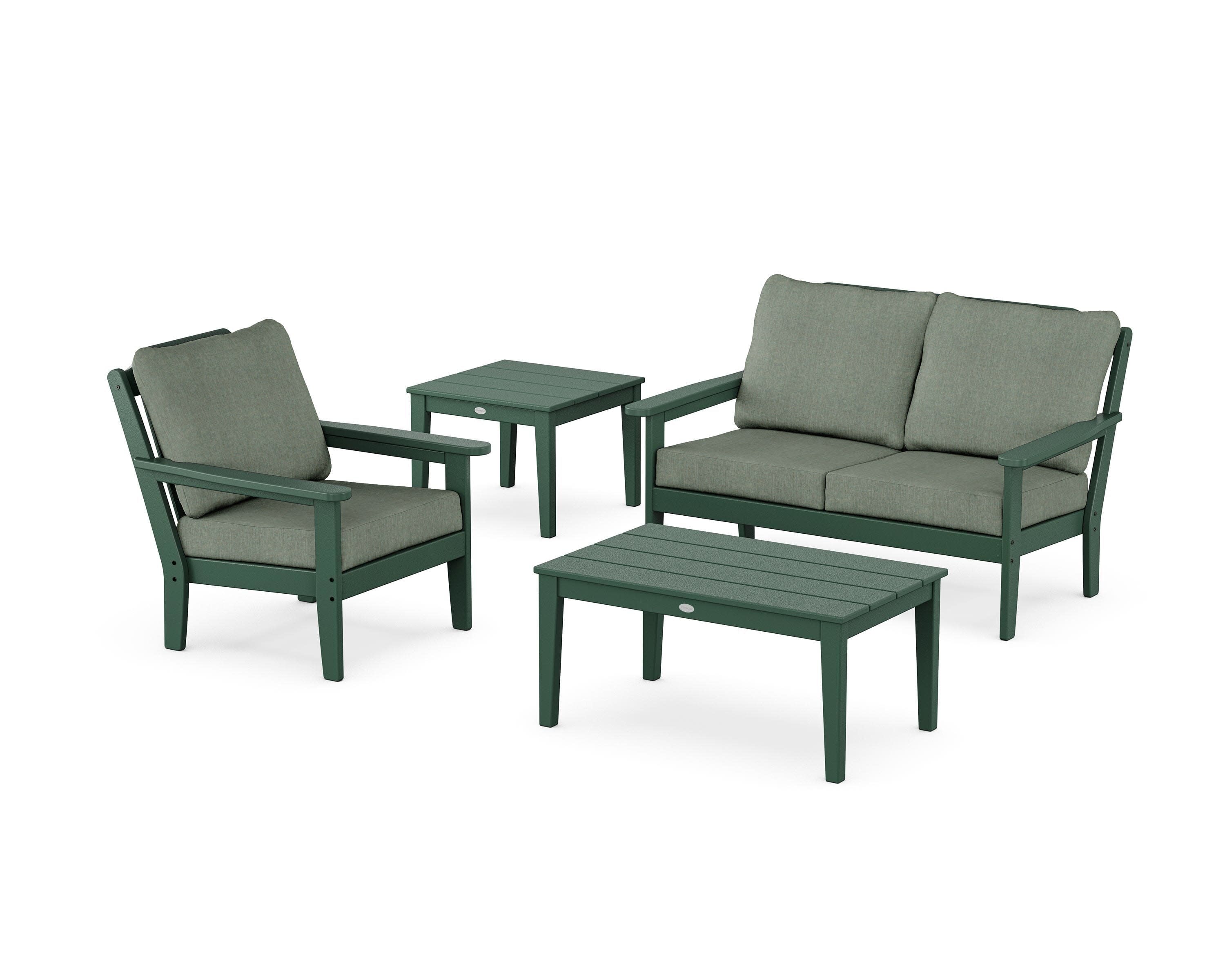 Wovendale 4-Piece Deep Seating Set in Green / Cast Sage