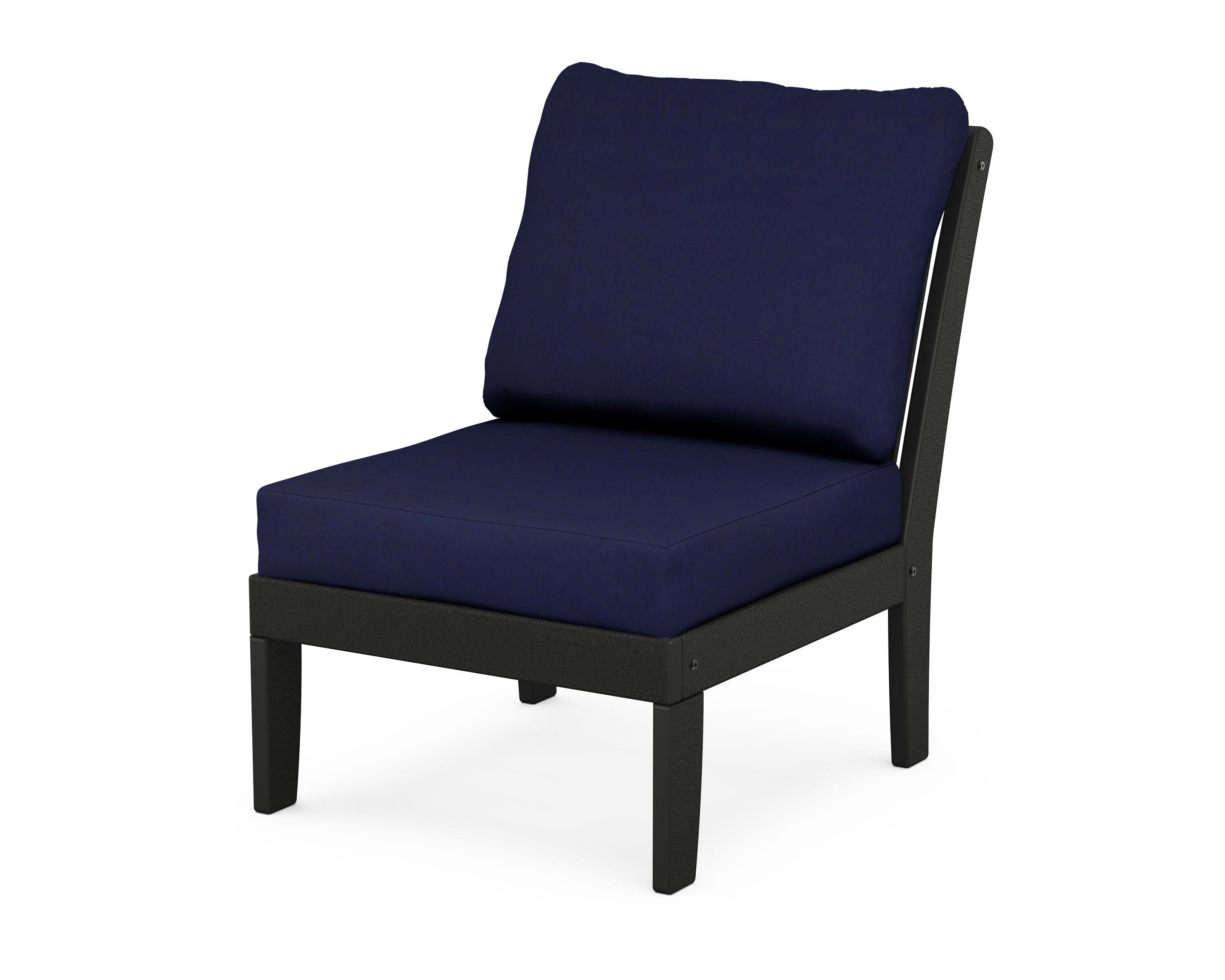 Braxton Modular Armless Chair in Black / Navy