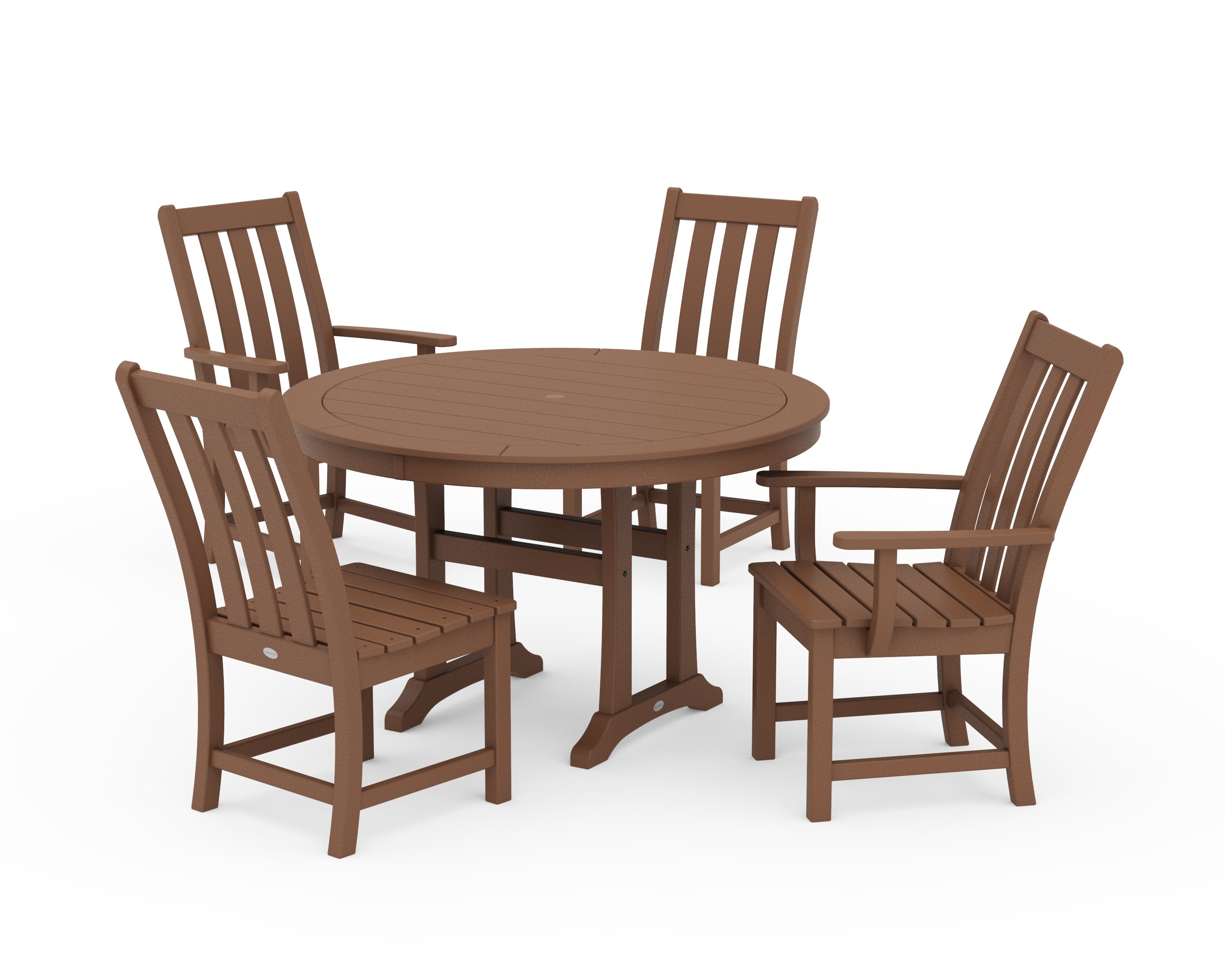 Vineyard 5-Piece Nautical Trestle Dining Set in Teak