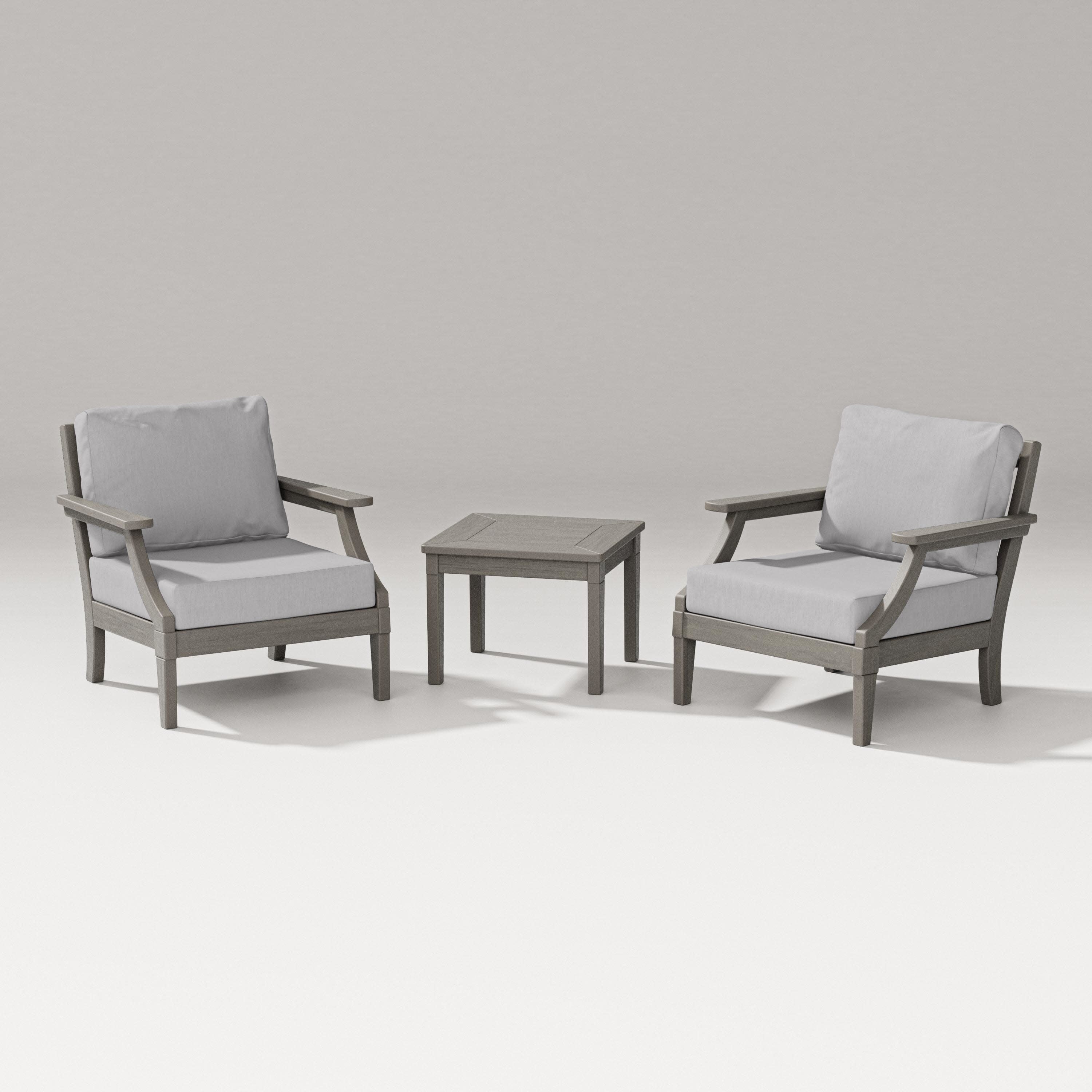 Estate 3-Piece Lounge Chair Set in Driftwood / Granite