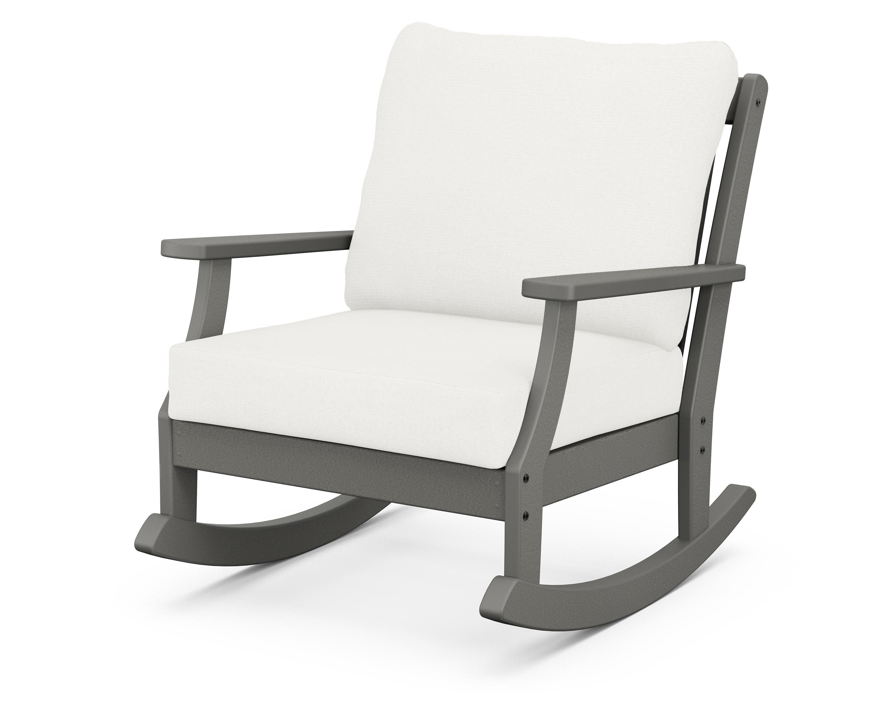 Braxton Deep Seating Rocking Chair in Slate Grey / Natural Linen
