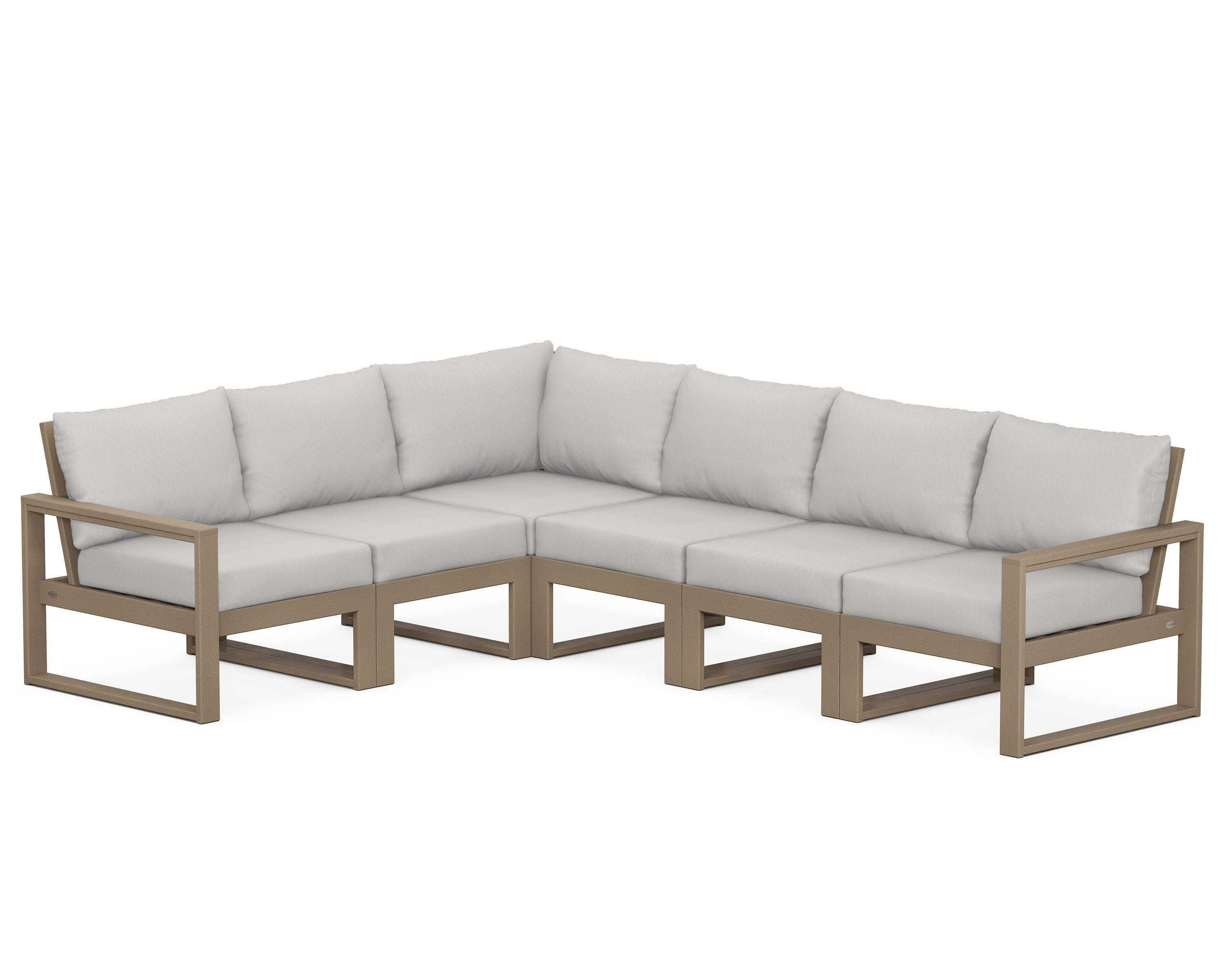 EDGE 6-Piece Modular Deep Seating Set in Vintage Sahara / Diamond in the Rough