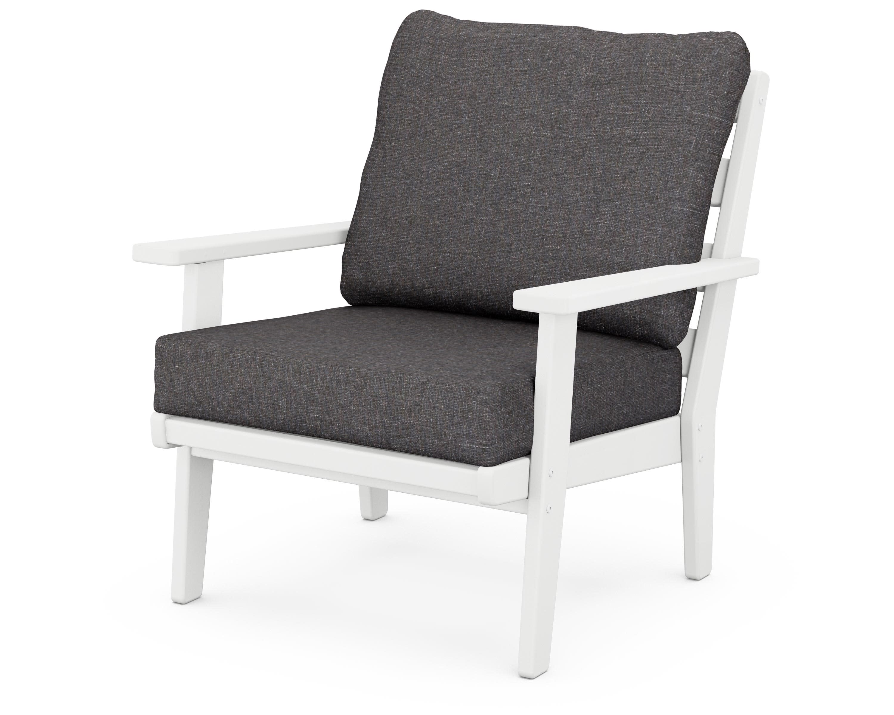 Grant Park Deep Seating Chair in White / Ash Charcoal
