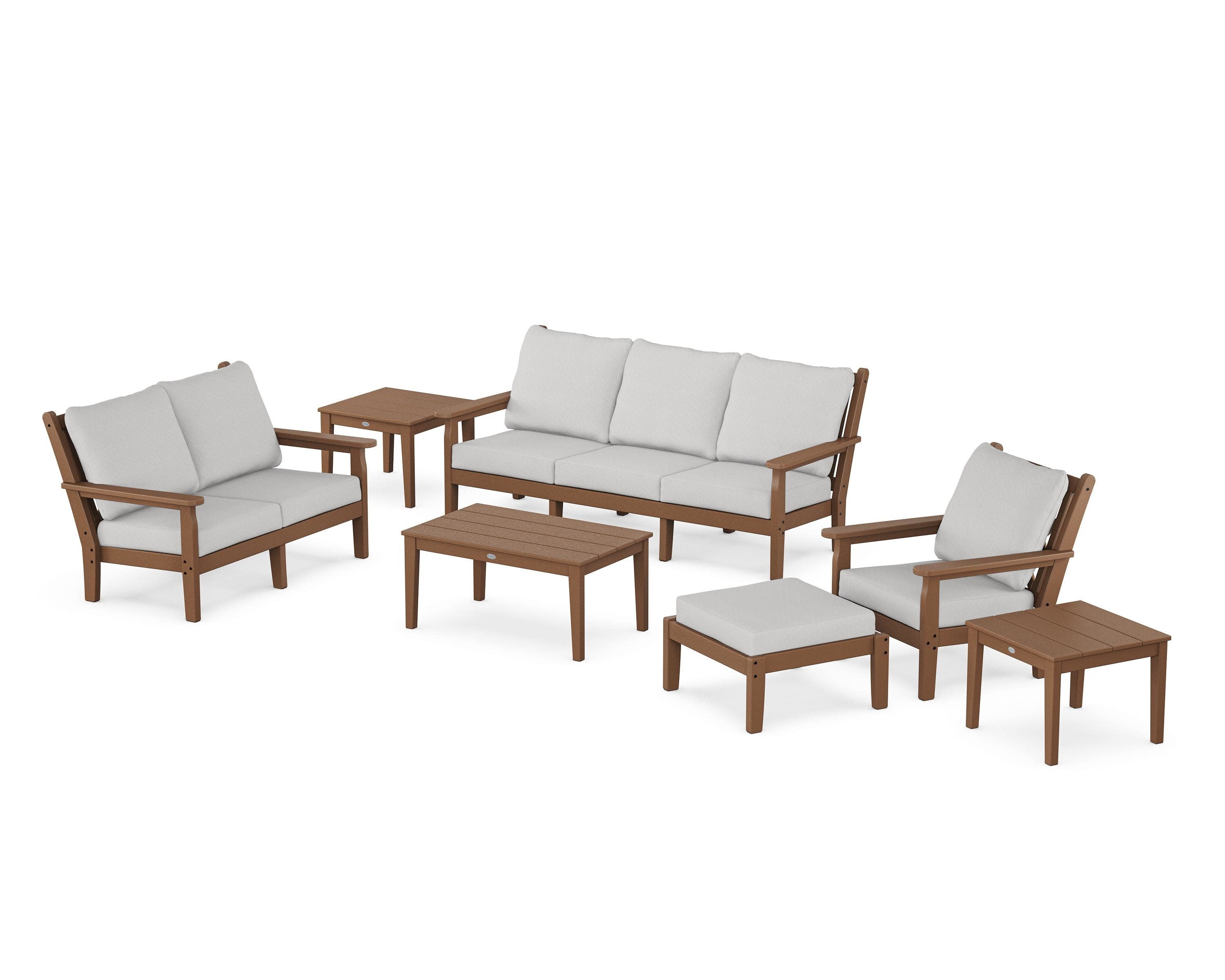 Chippendale 7-Piece Deep Seating Set in Teak / Diamond in the Rough