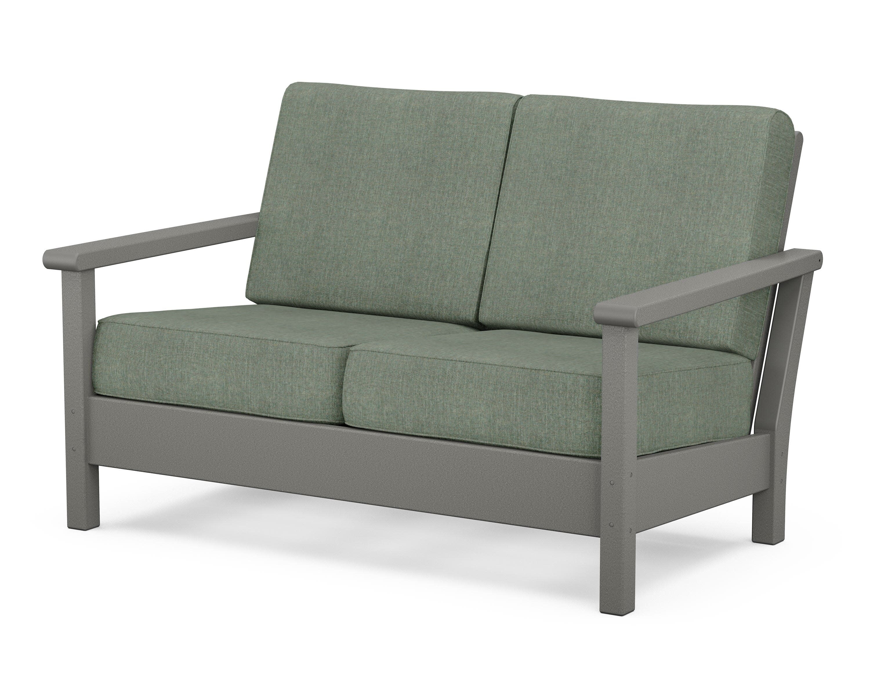 Harbour Deep Seating Loveseat in Slate Grey / Cast Sage