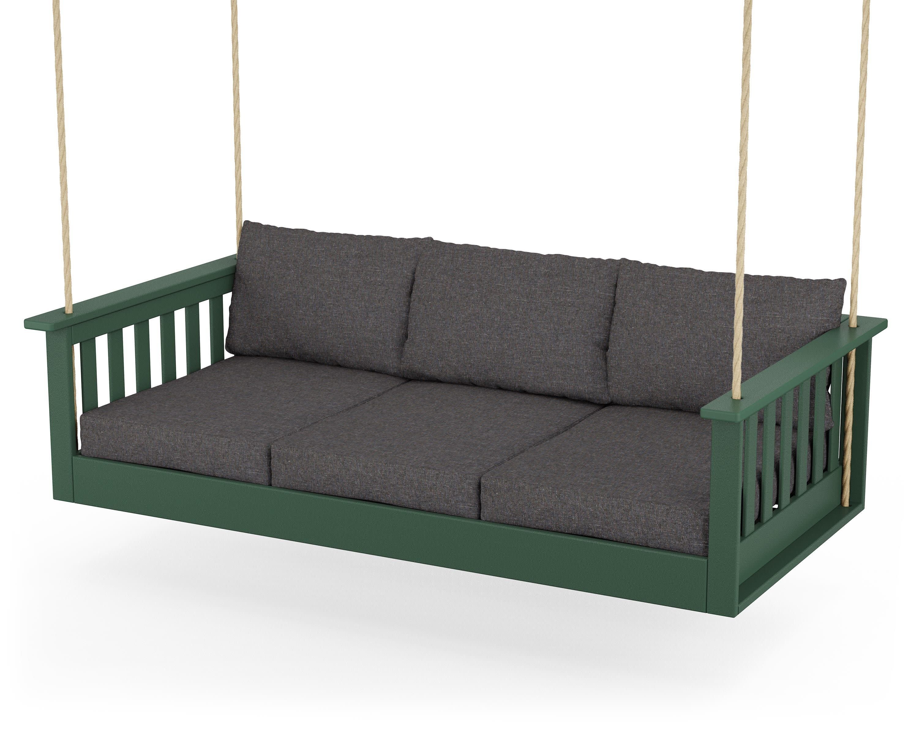 Vineyard Daybed Swing in Green / Ash Charcoal