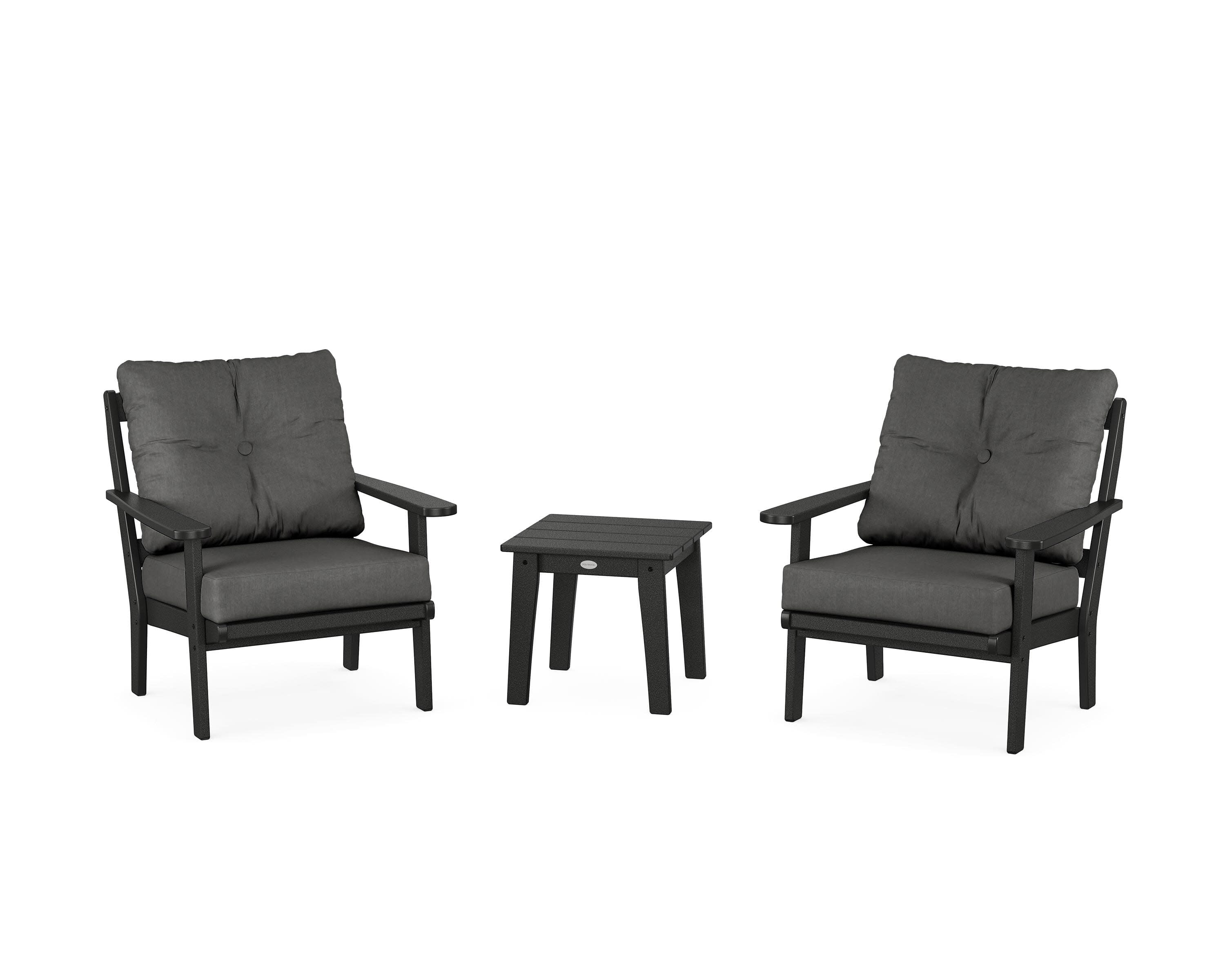Mission 3-Piece Deep Seating Set in Black / Spectrum Carbon