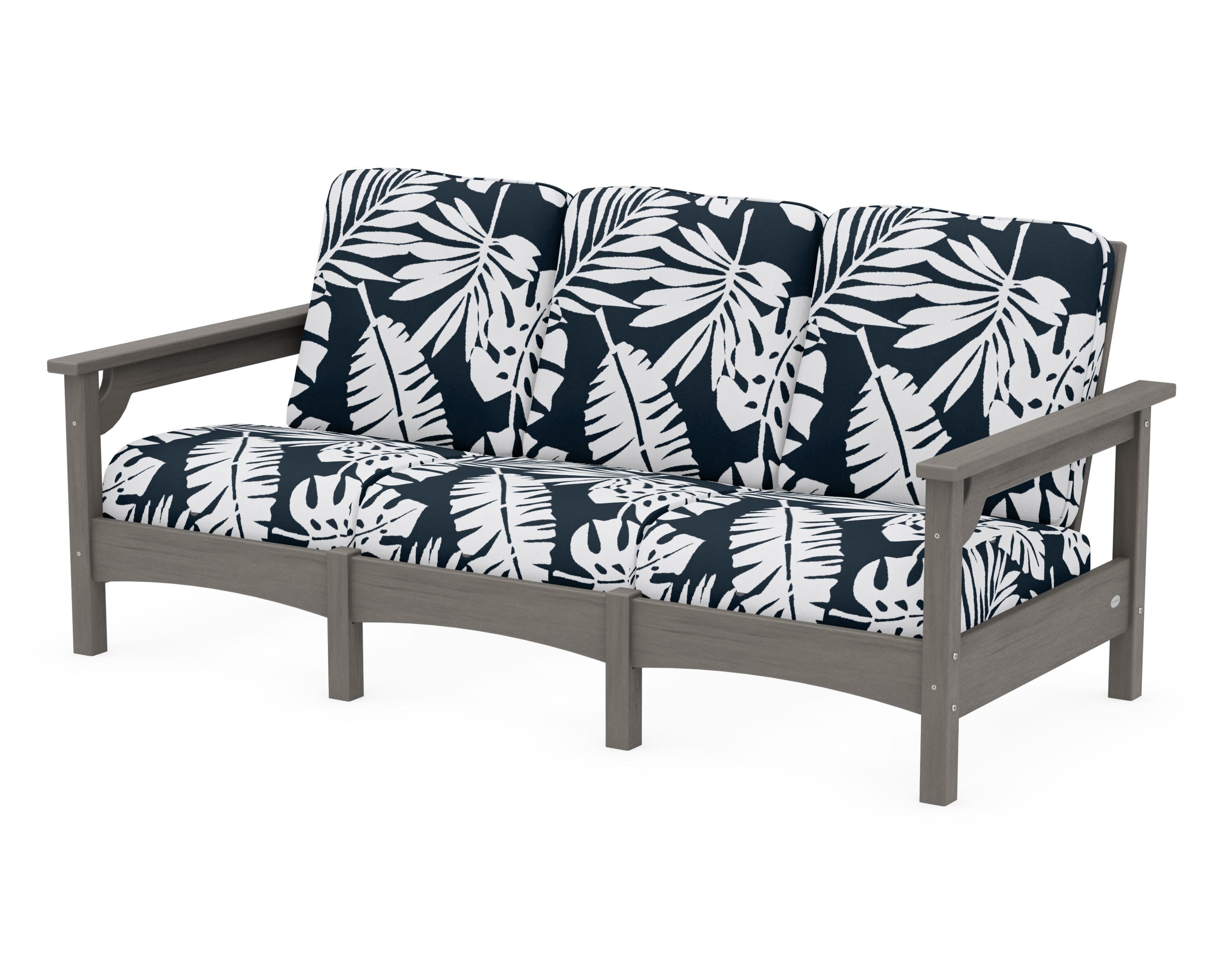 Club Sofa in Driftwood / Leaf Marine Indigo