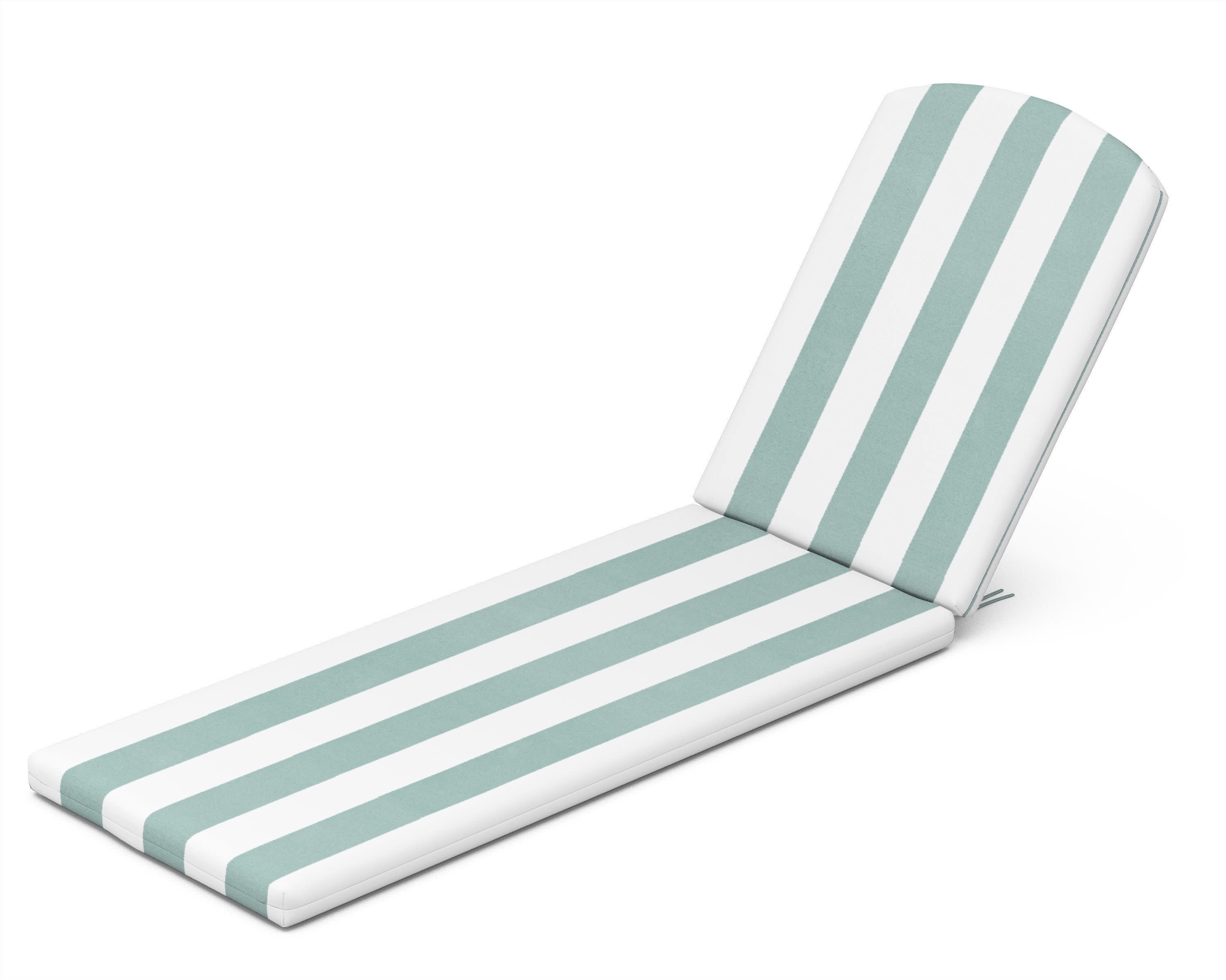Chaise Cushion in Cabana Stripe Glacier Spa