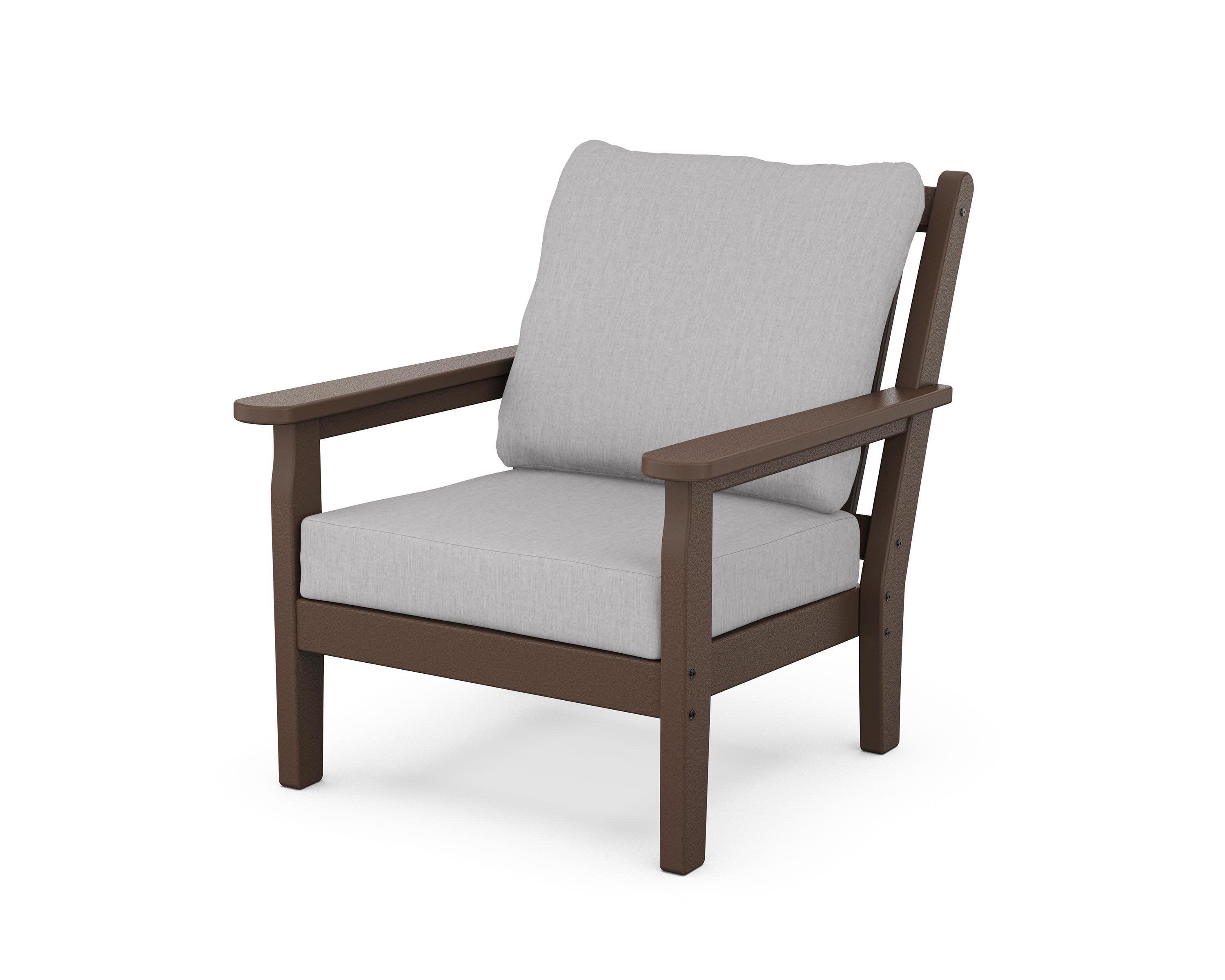 Chippendale Deep Seating Chair in Mahogany / Granite