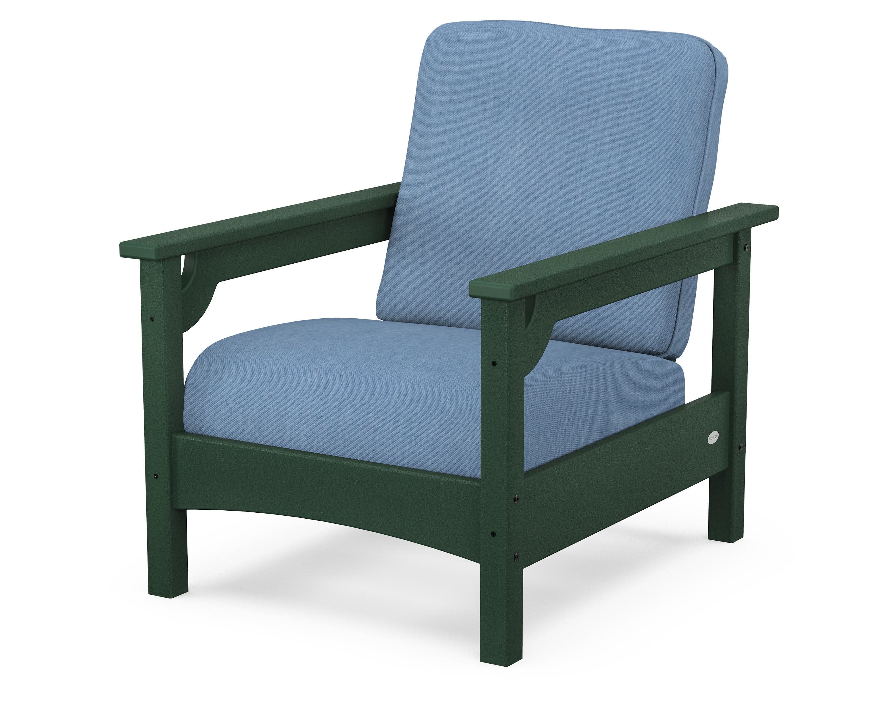 Club Chair in Green / Sky Blue