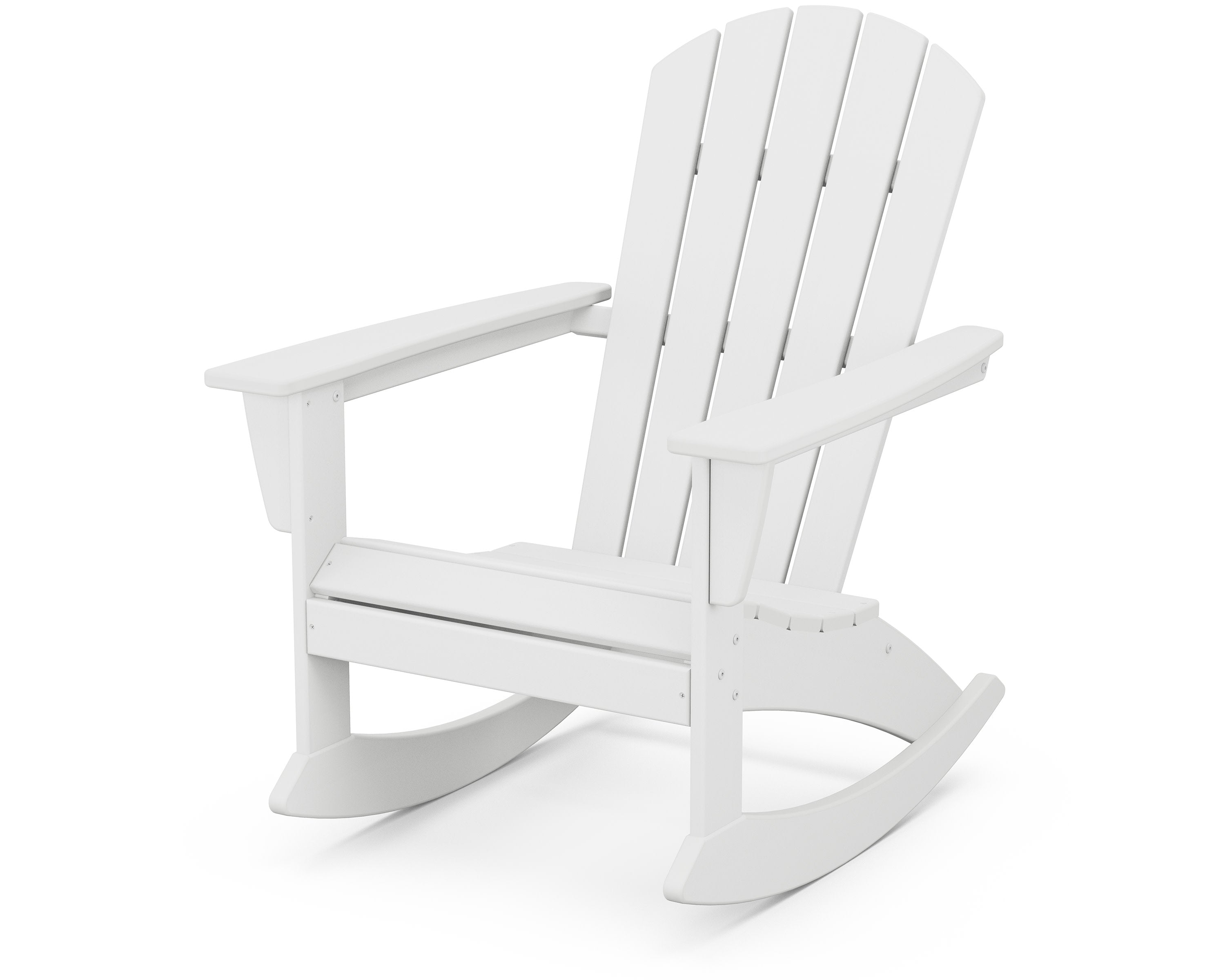 Nautical Adirondack Rocking Chair in White