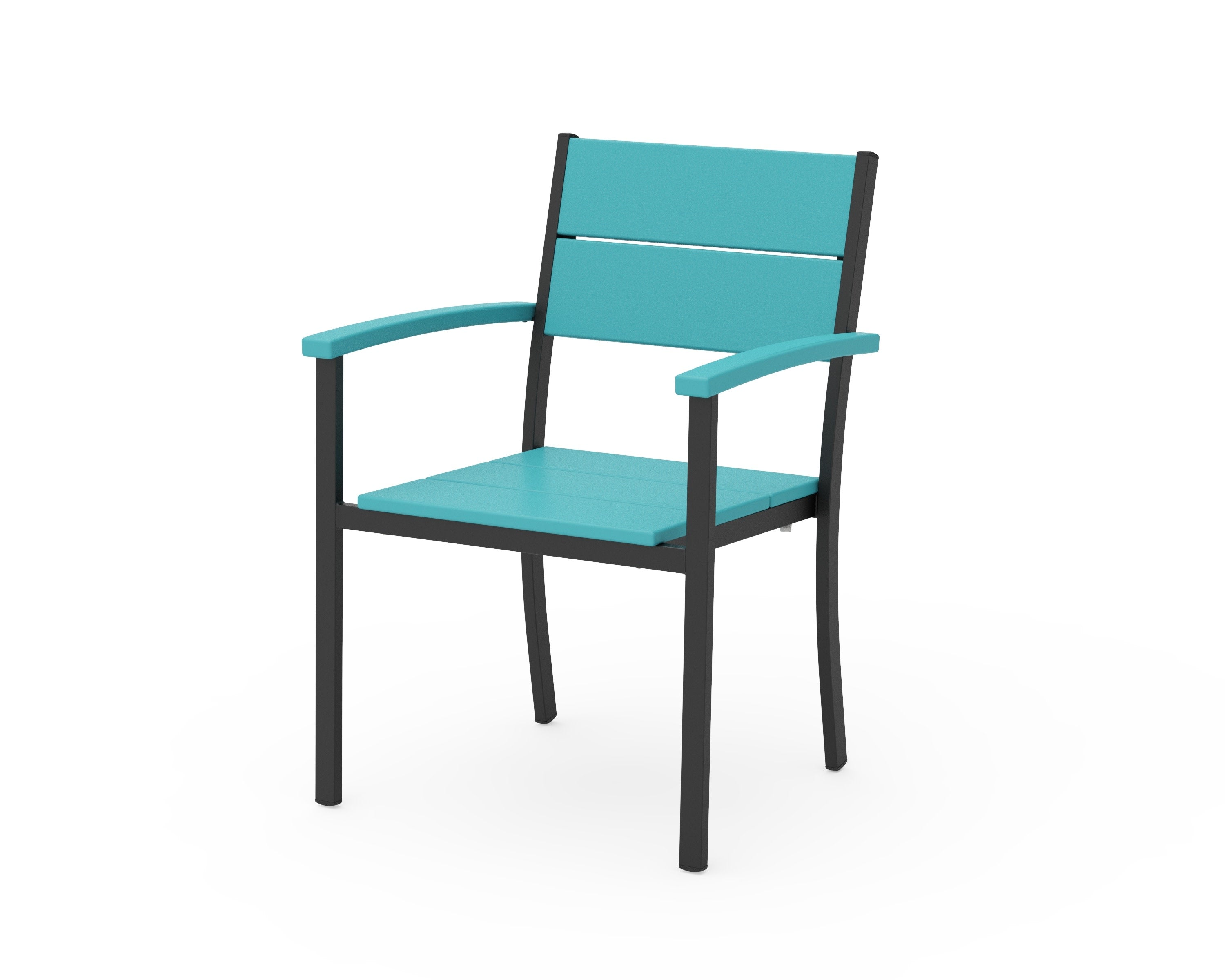 Main Street Stacking Dining Arm Chair in Black / Aruba