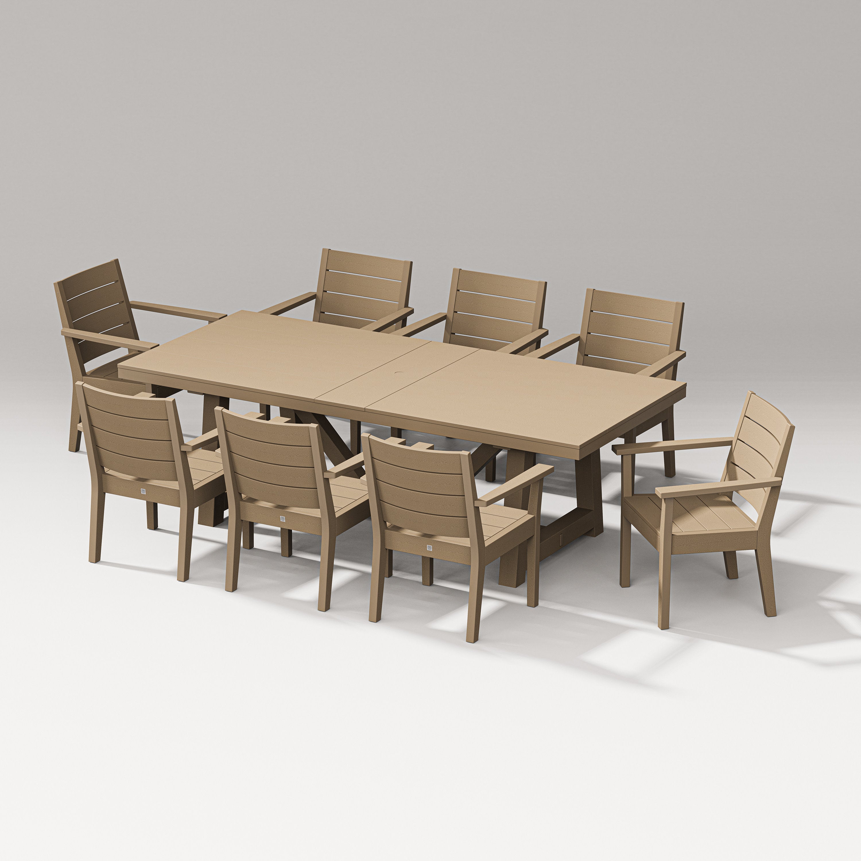 Latitude 9-Piece A-Frame Table Dining Set in Vintage Sahara
