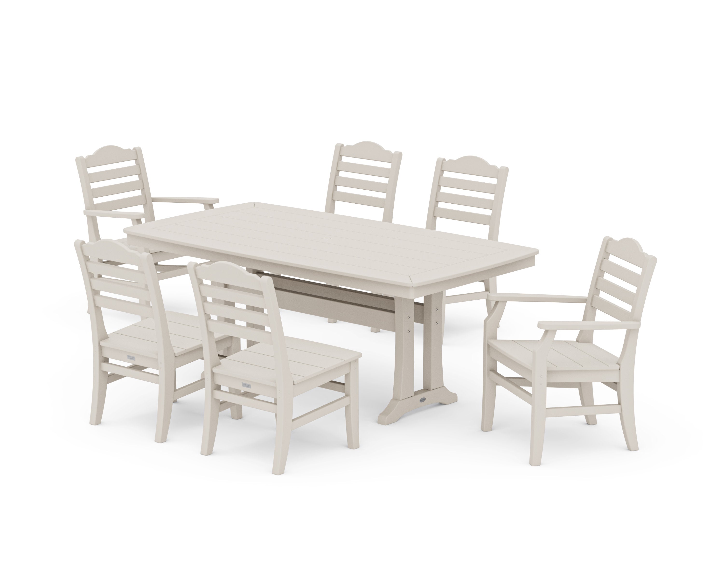 Savannah 7-Piece Dining Set with Trestle Legs in Sand