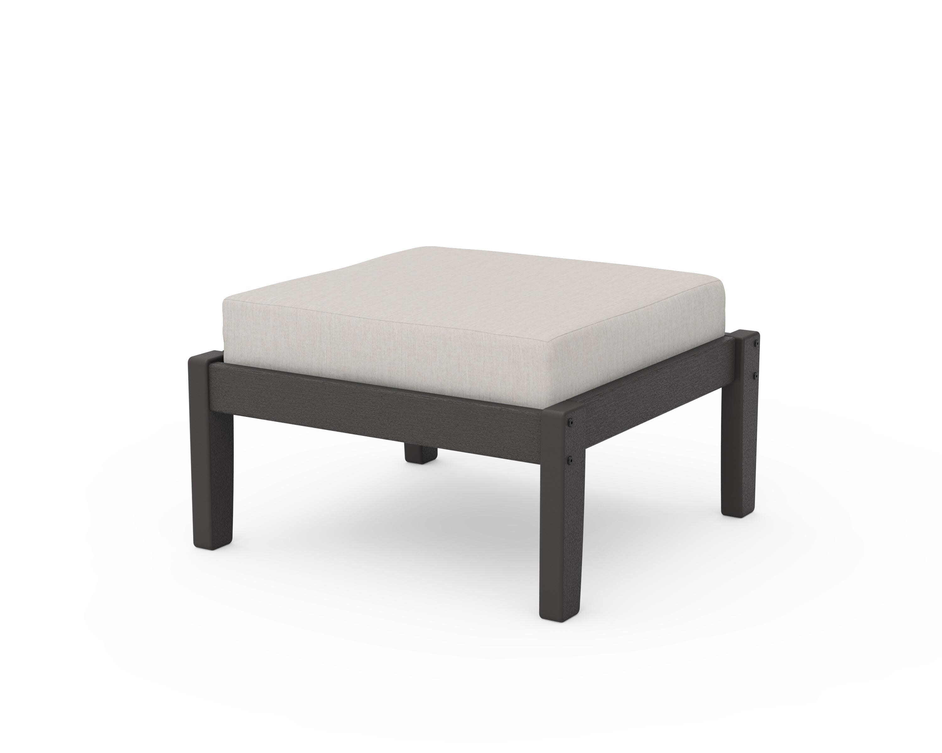 Deep Seating Ottoman in Vintage Coffee / Cast Ash
