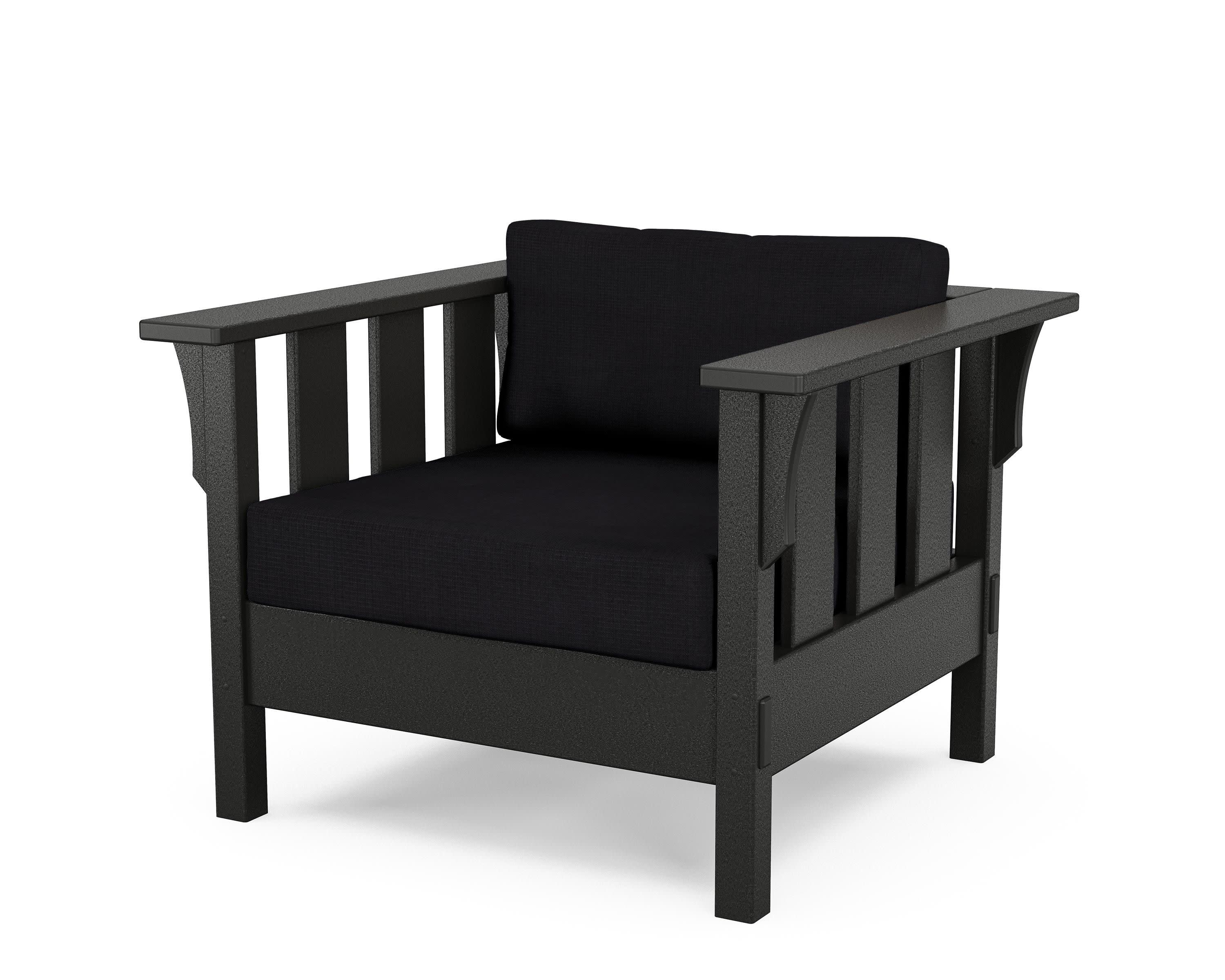 Acadia Deep Seating Chair in Black / Midnight Linen