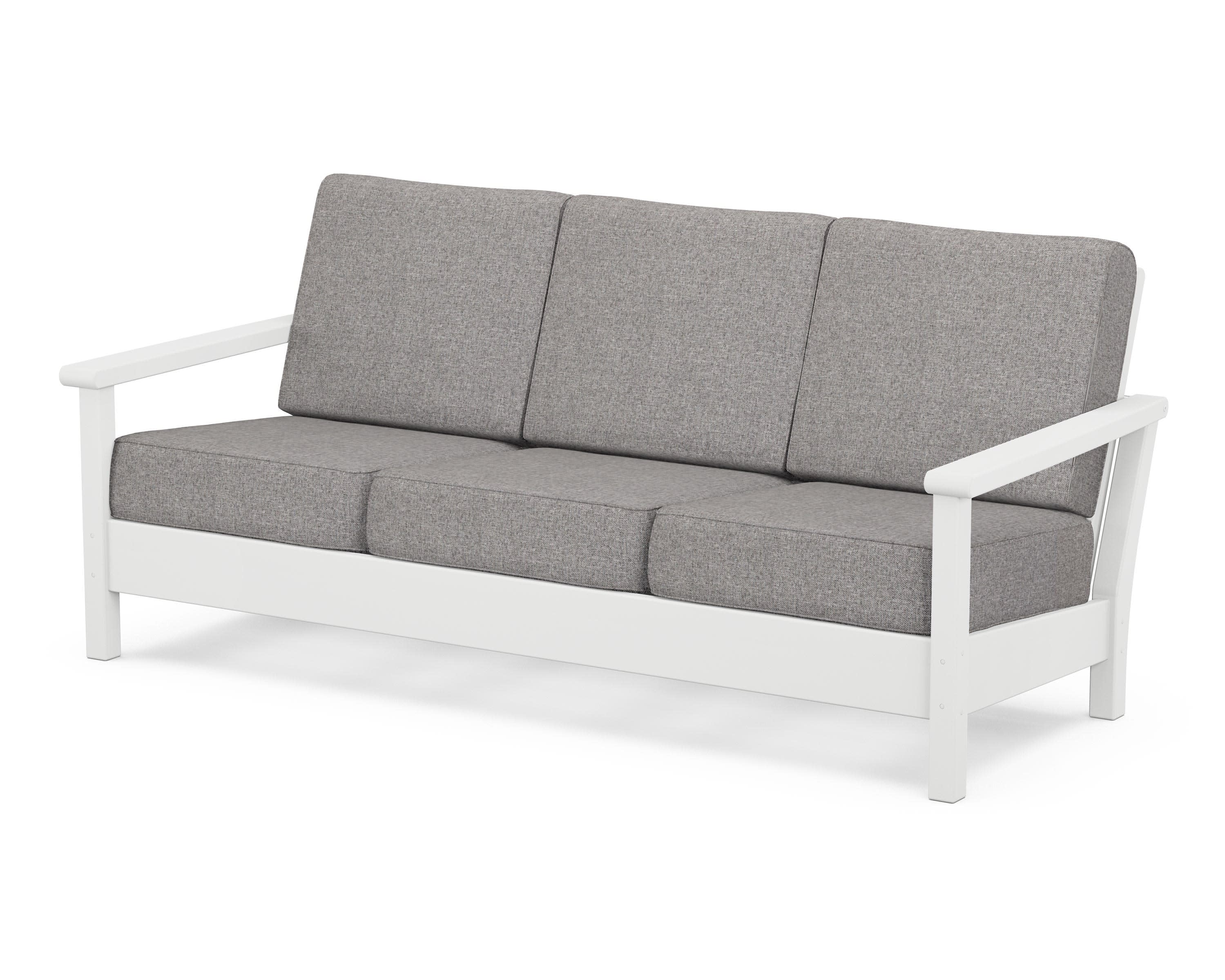 Harbour Deep Seating Sofa in White / Grey Mist