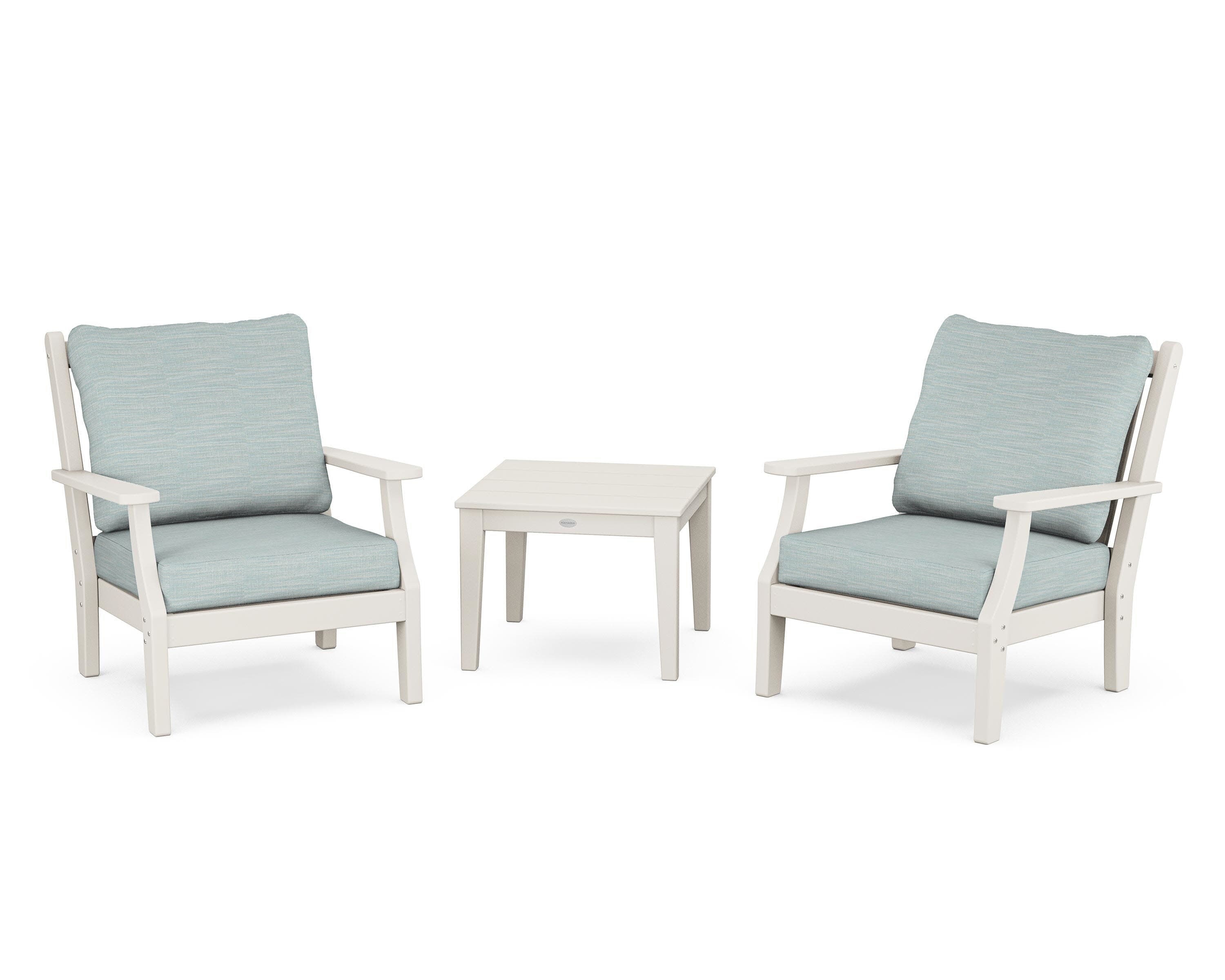Wovendale 3-Piece Deep Seating Set in Sand / Soothe Mist