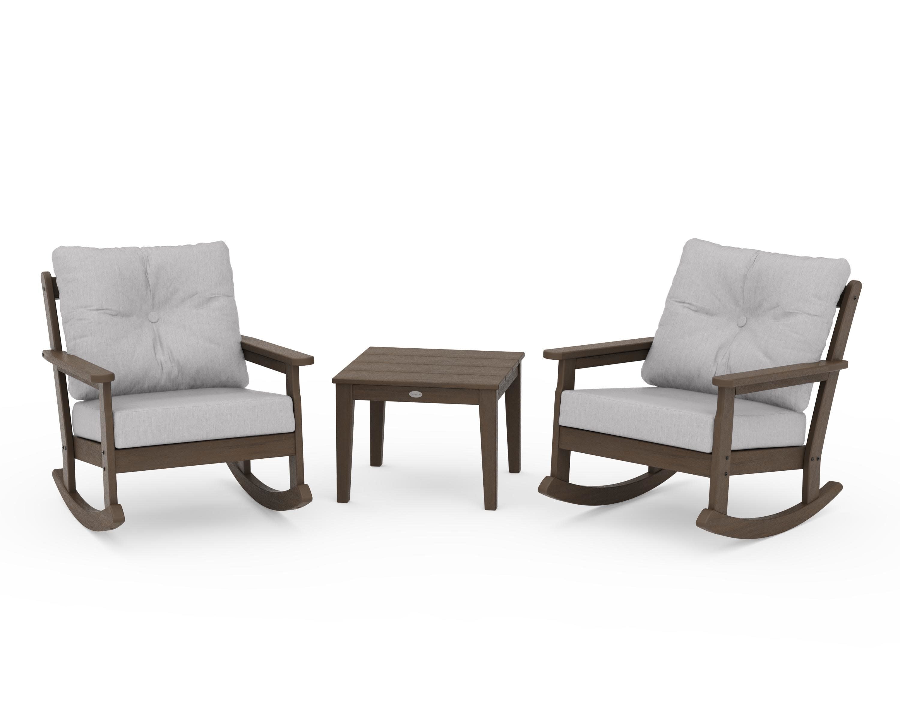 Vineyard 3-Piece Deep Seating Rocker Set in Kona / Granite