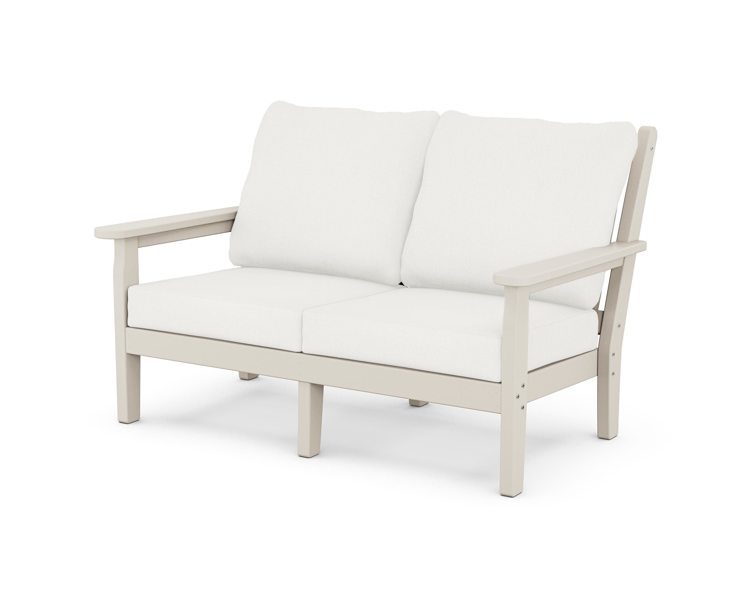 Chippendale Deep Seating Loveseat in Sand / Natural Linen