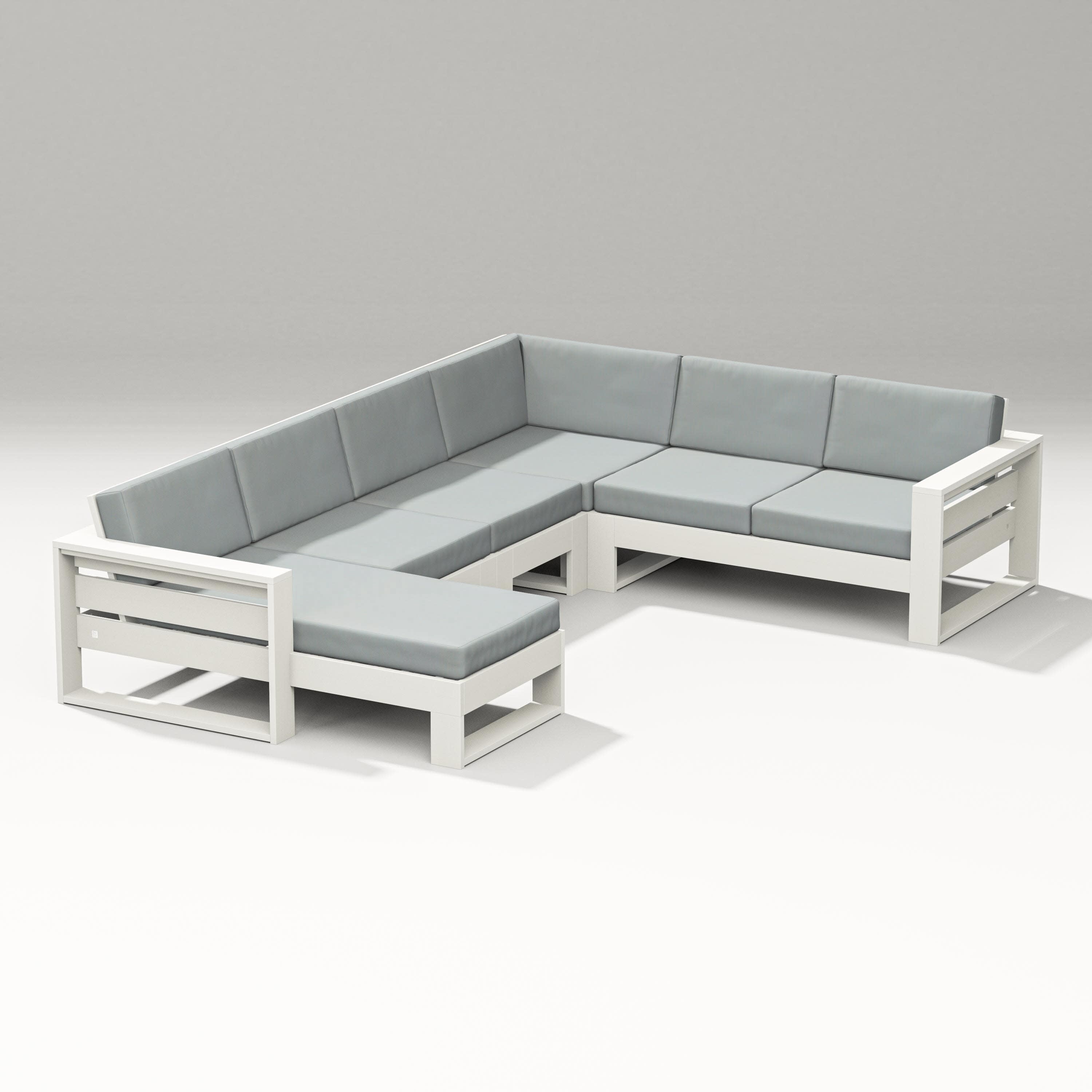Latitude Corner Sectional with Left Chaise in Vintage White / Spa