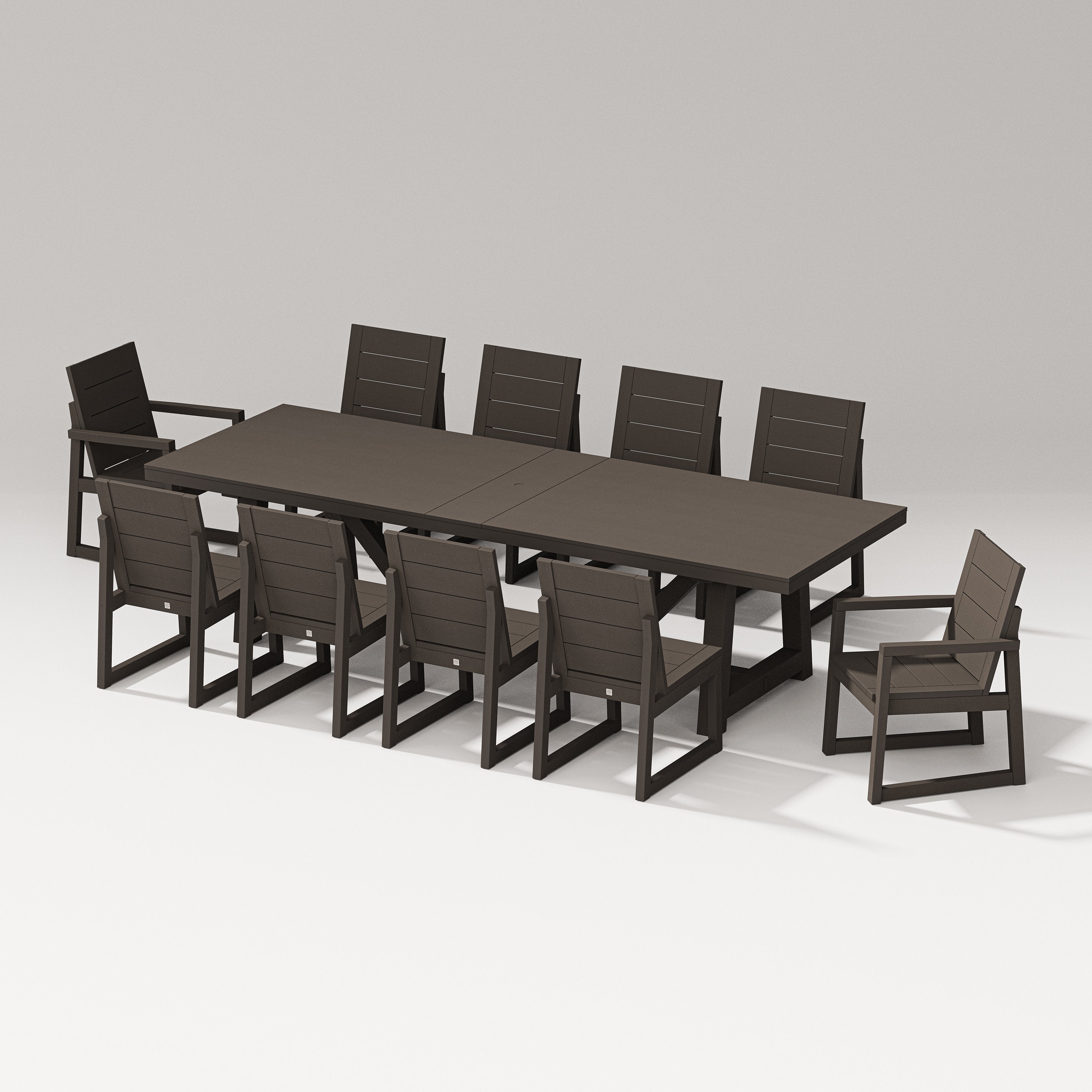 Elevate 11-Piece A-Frame Table Dining Set in Vintage Coffee