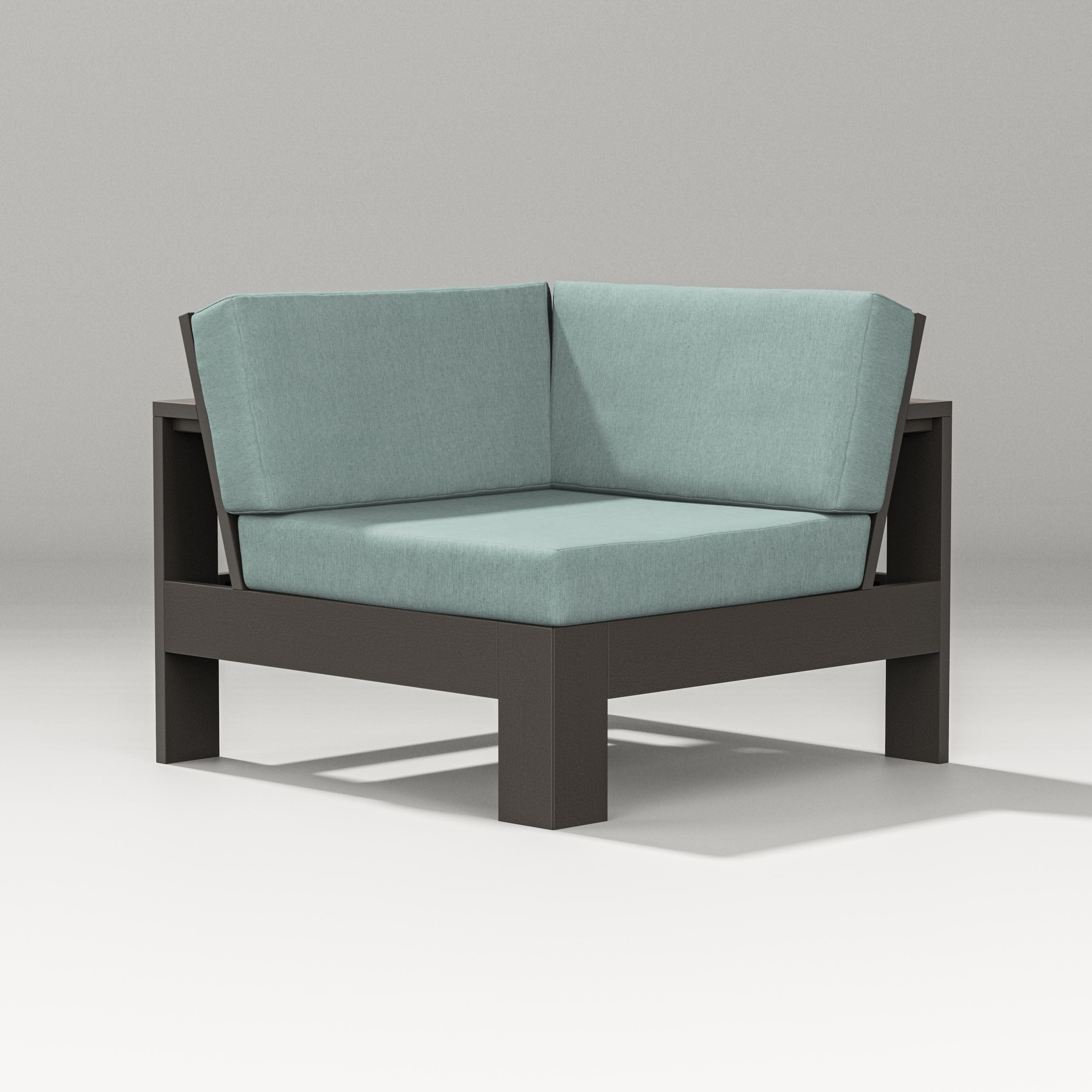 Latitude Modular Corner Chair in Vintage Coffee / Glacier Spa