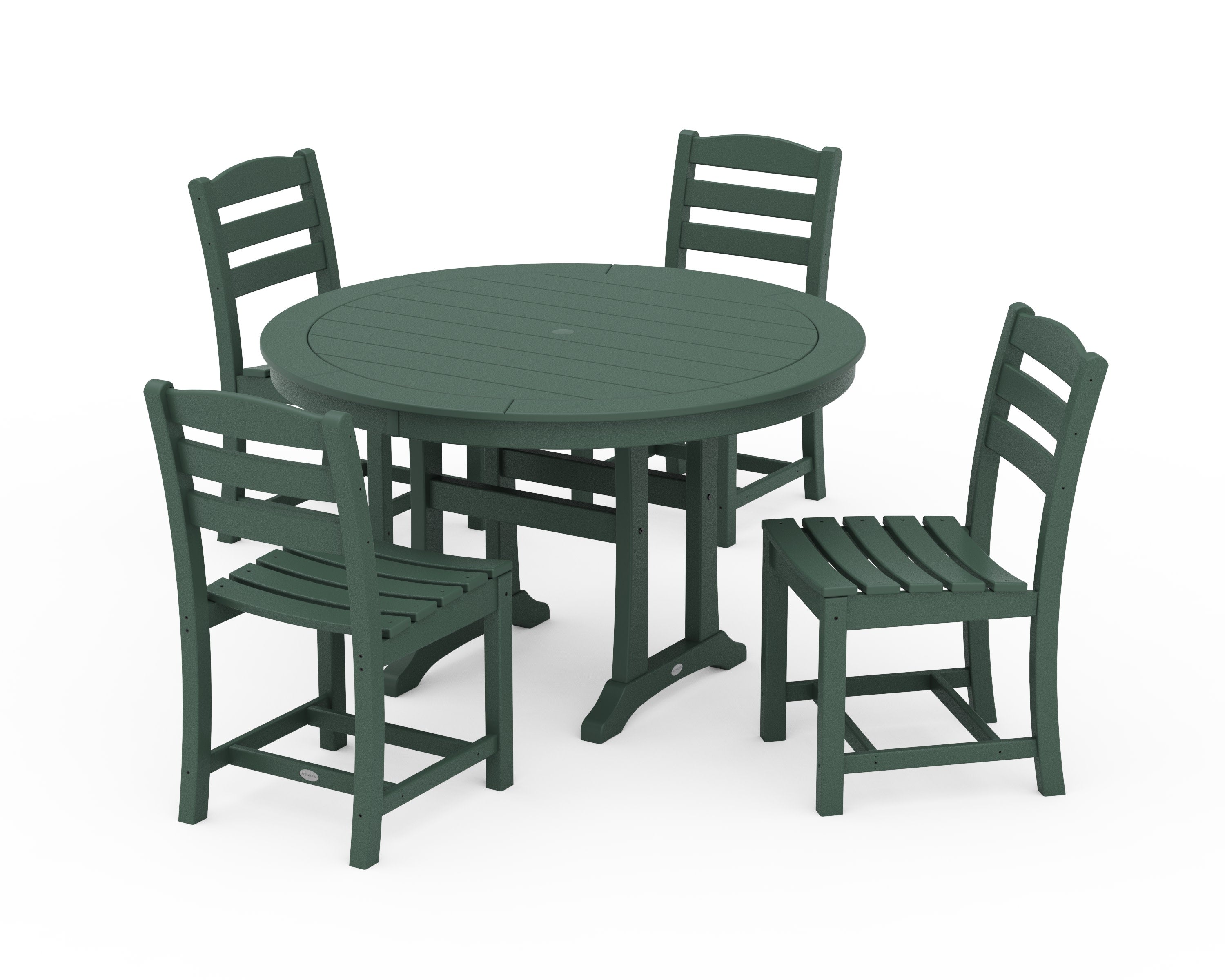 La Casa Caf 5-Piece Side Chair Dining Set in Green