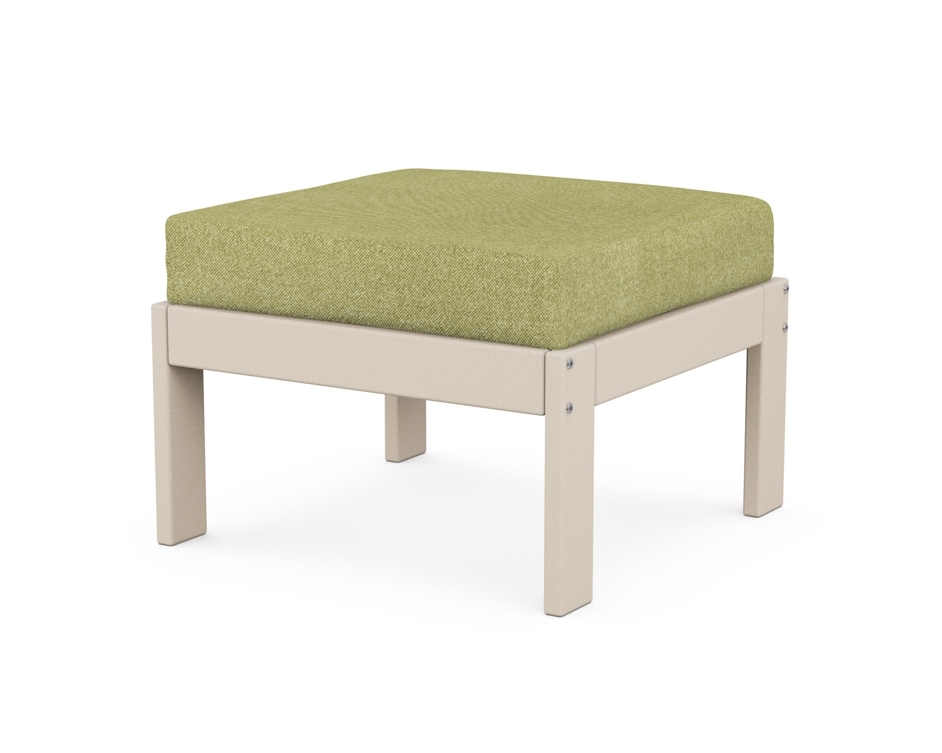 Vineyard Modular Ottoman in Sand / Chartreuse Boucle