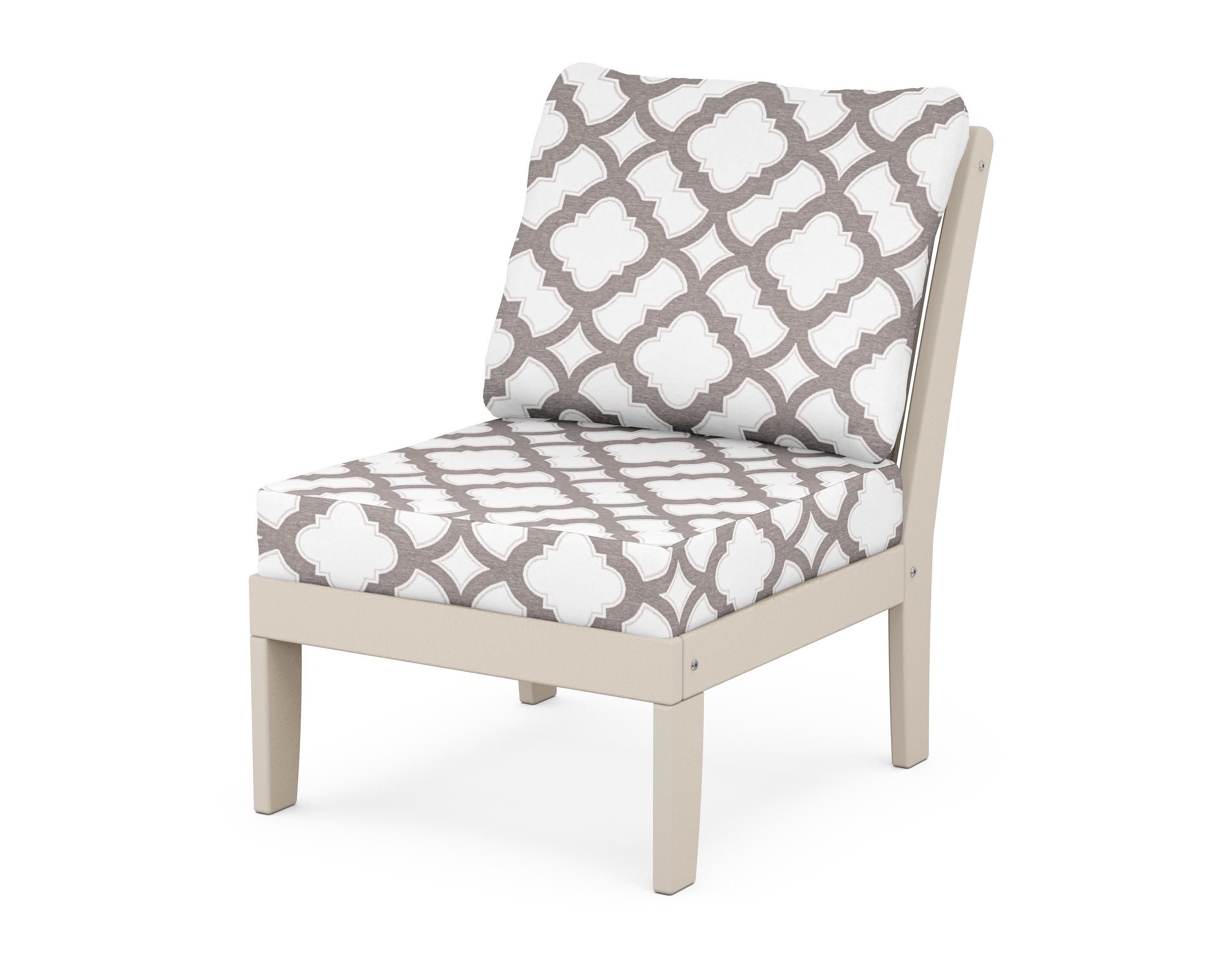 Braxton Modular Armless Chair in Sand / Trellis Grey Mist