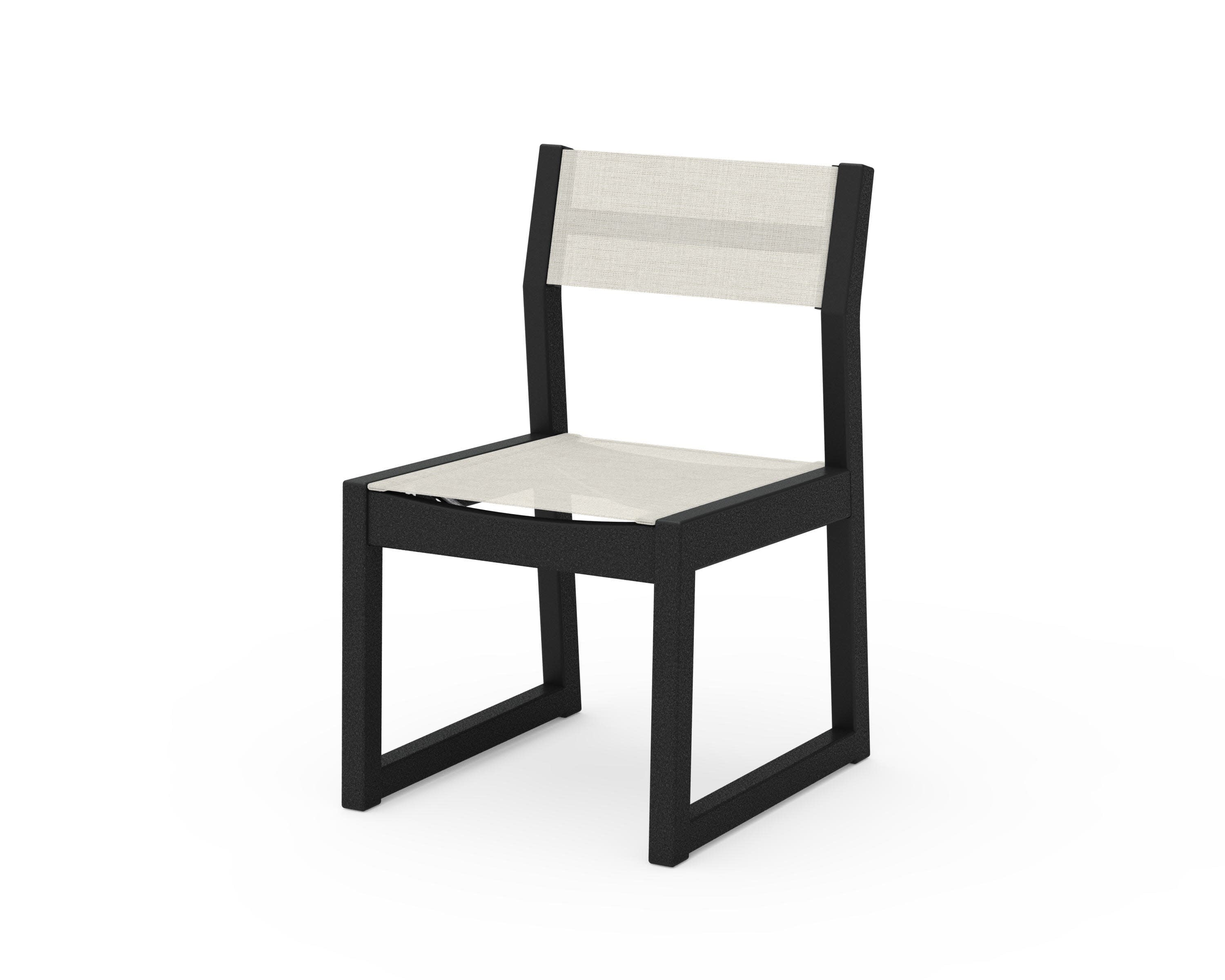 EDGE Sling Dining Side Chair in Black / Parchment Sling