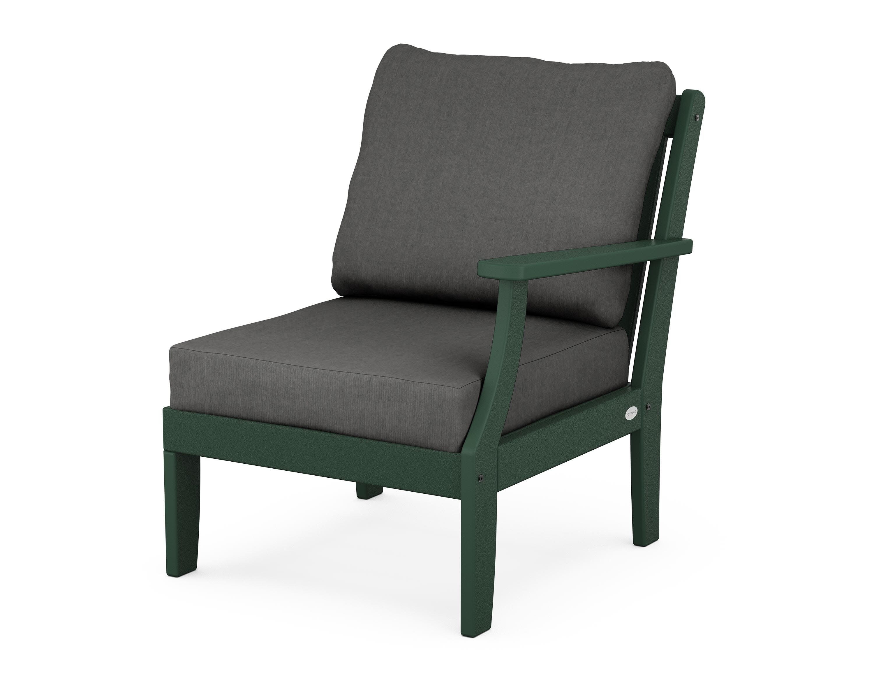 Braxton Modular Right Arm Chair in Green / Spectrum Carbon