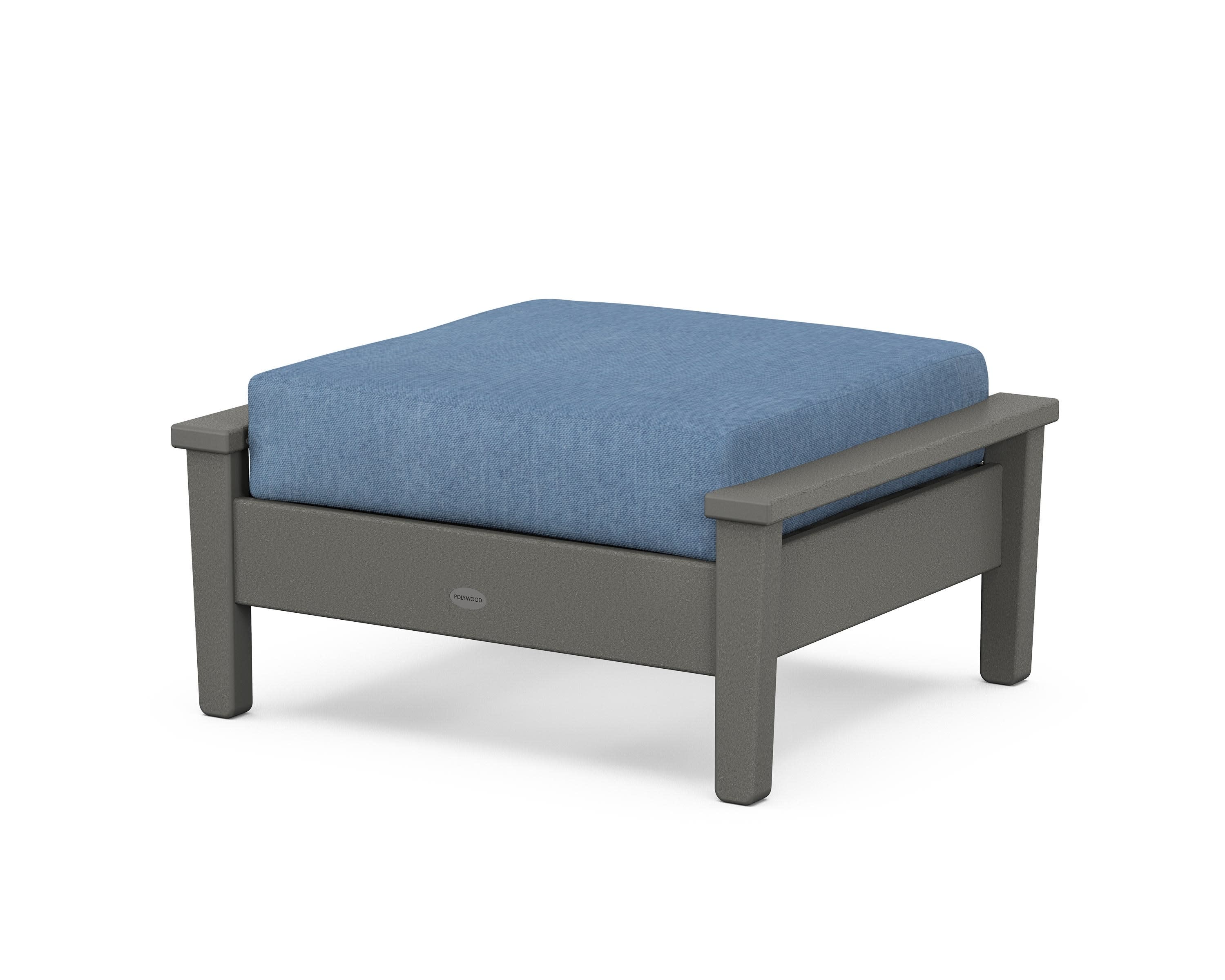 Prescott Deep Seating Ottoman in Slate Grey / Sky Blue