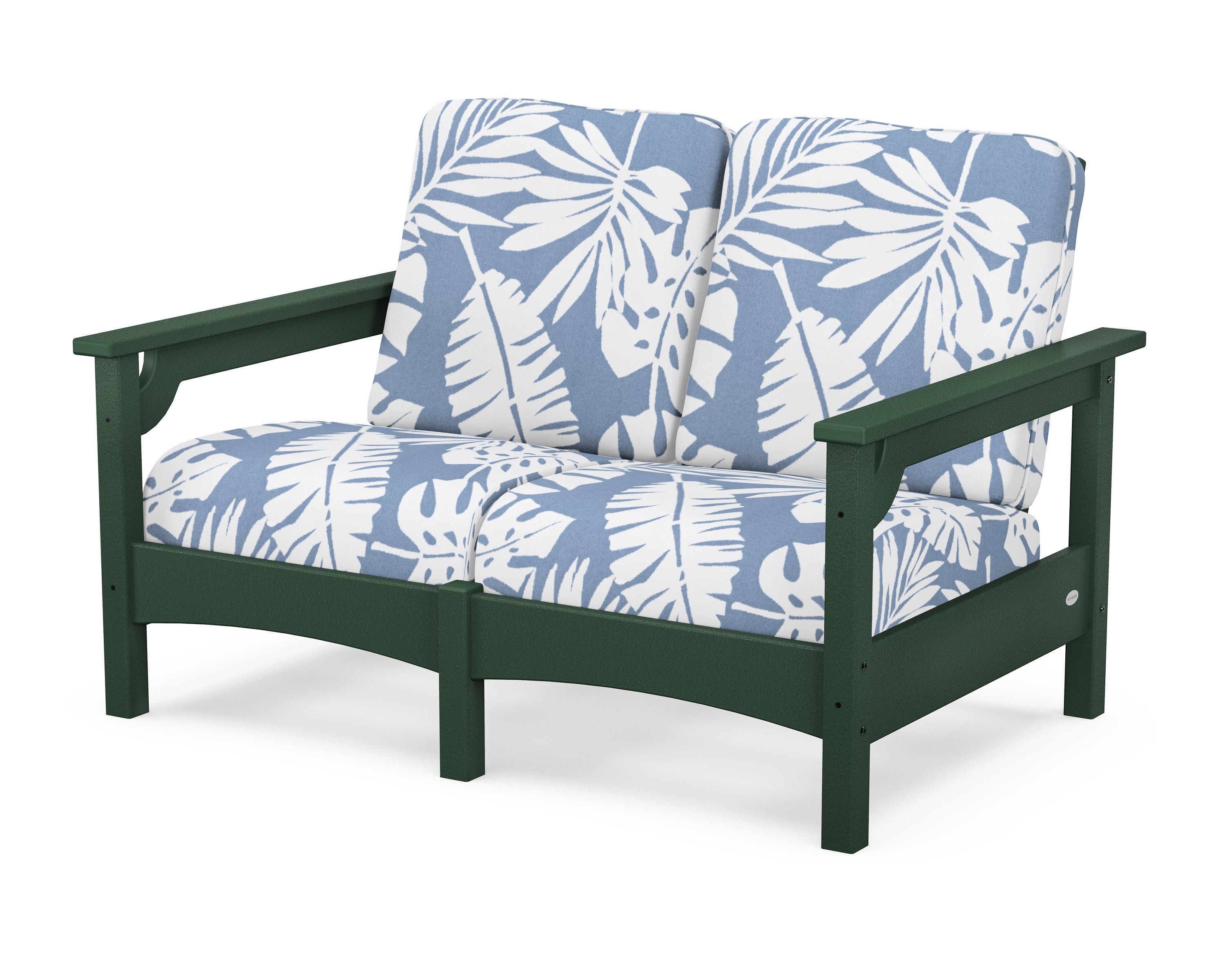 Club Loveseat in Green / Leaf Sky Blue
