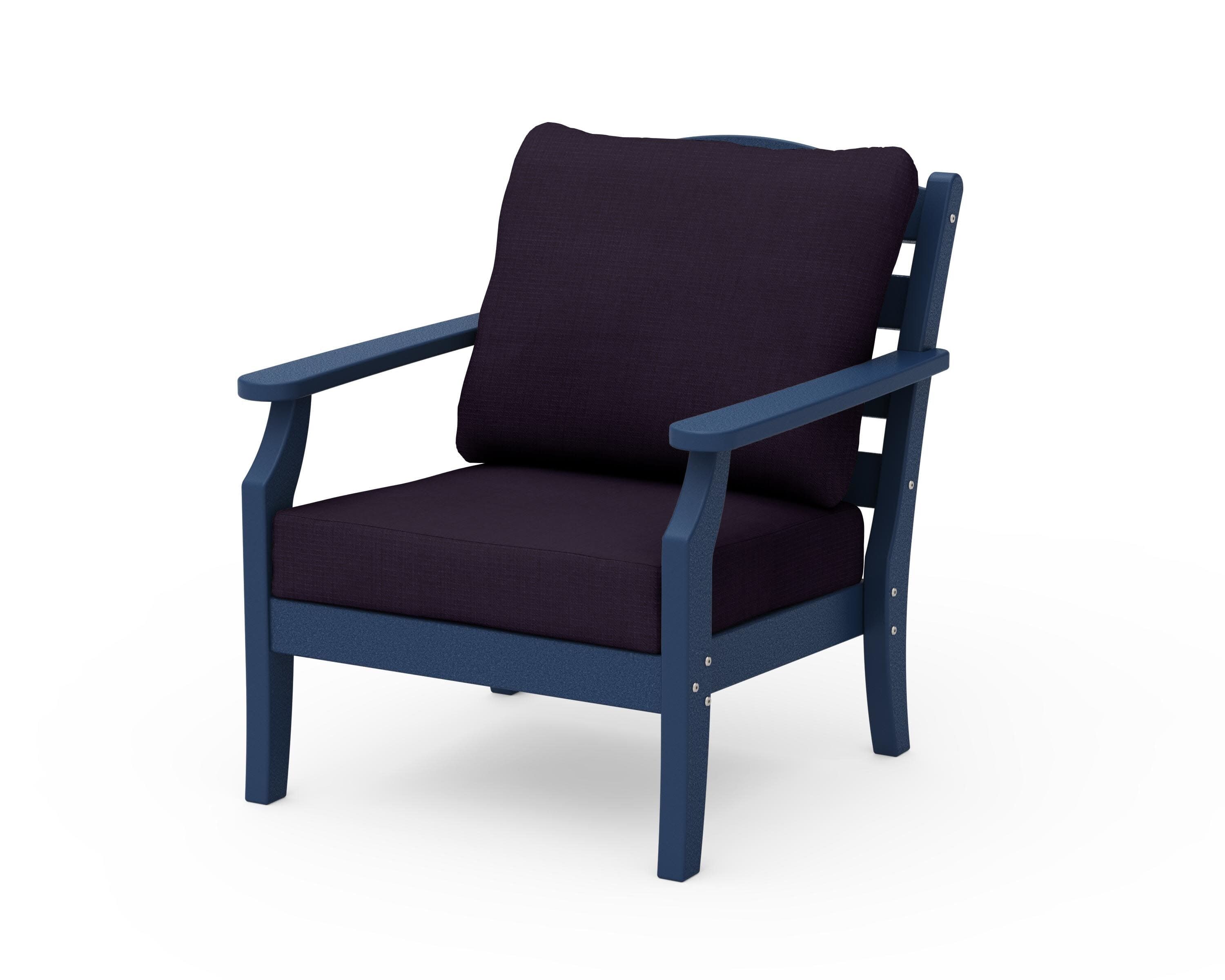 Savannah Deep Seating Chair in Navy / Navy Linen