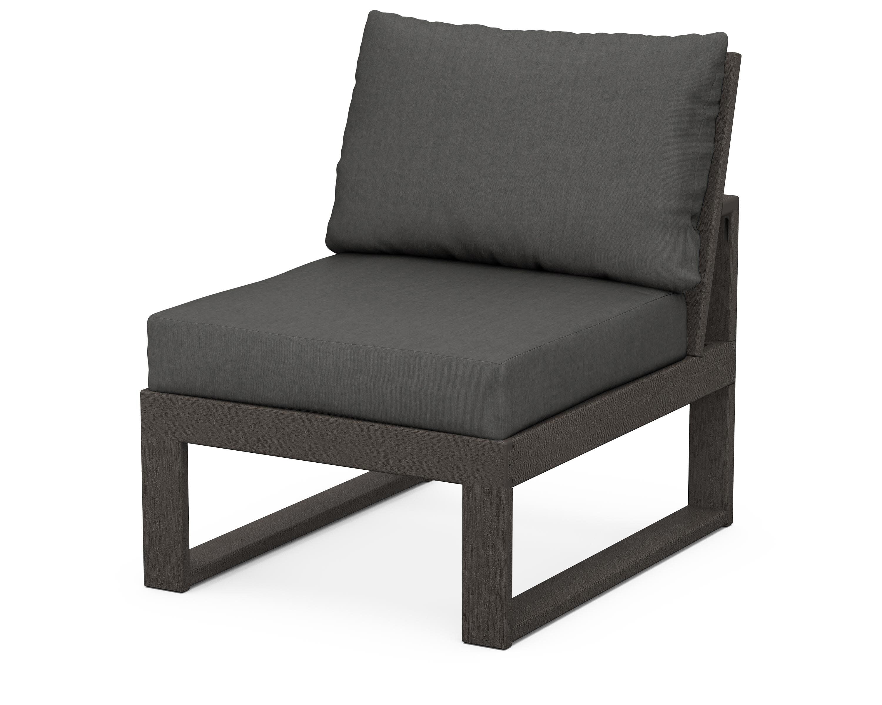 Modular Armless Chair in Vintage Coffee / Spectrum Carbon