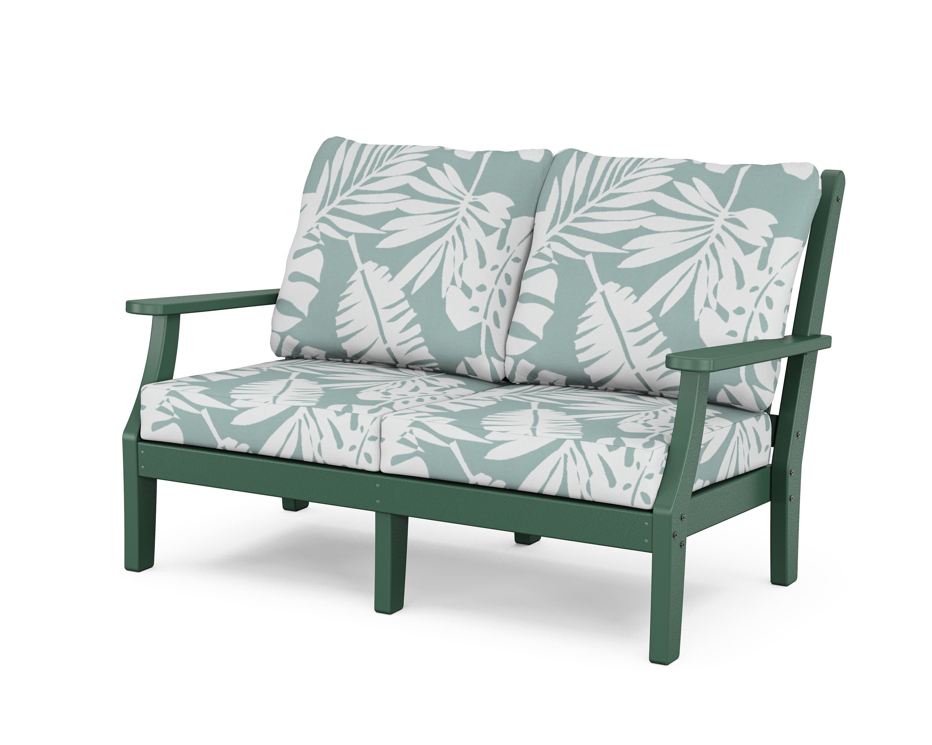 Wovendale Deep Seating Loveseat in Green / Leaf Glacier Spa