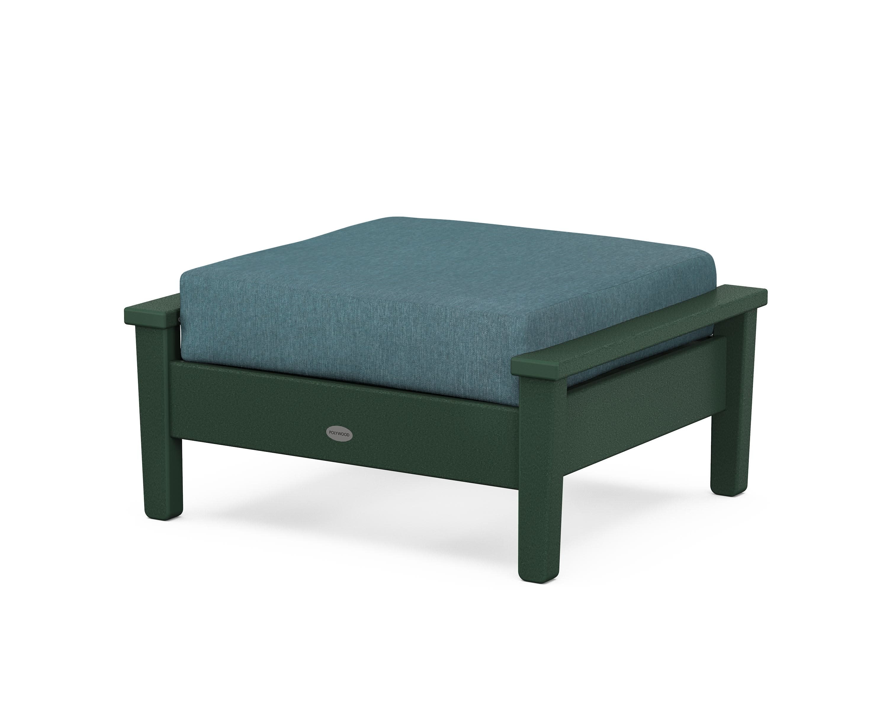 Prescott Deep Seating Ottoman in Green / Ocean Teal