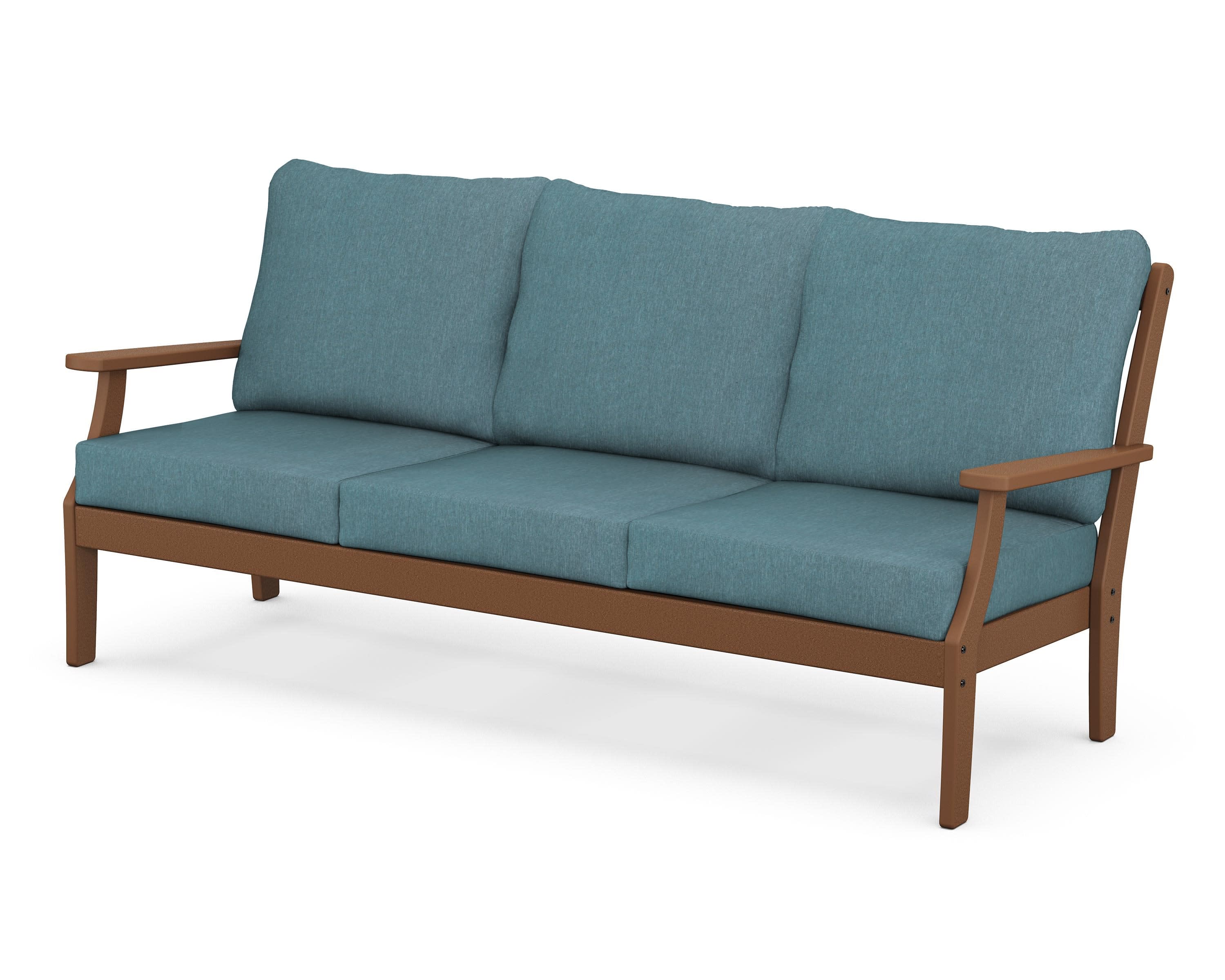 Braxton Deep Seating Sofa in Teak / Ocean Teal