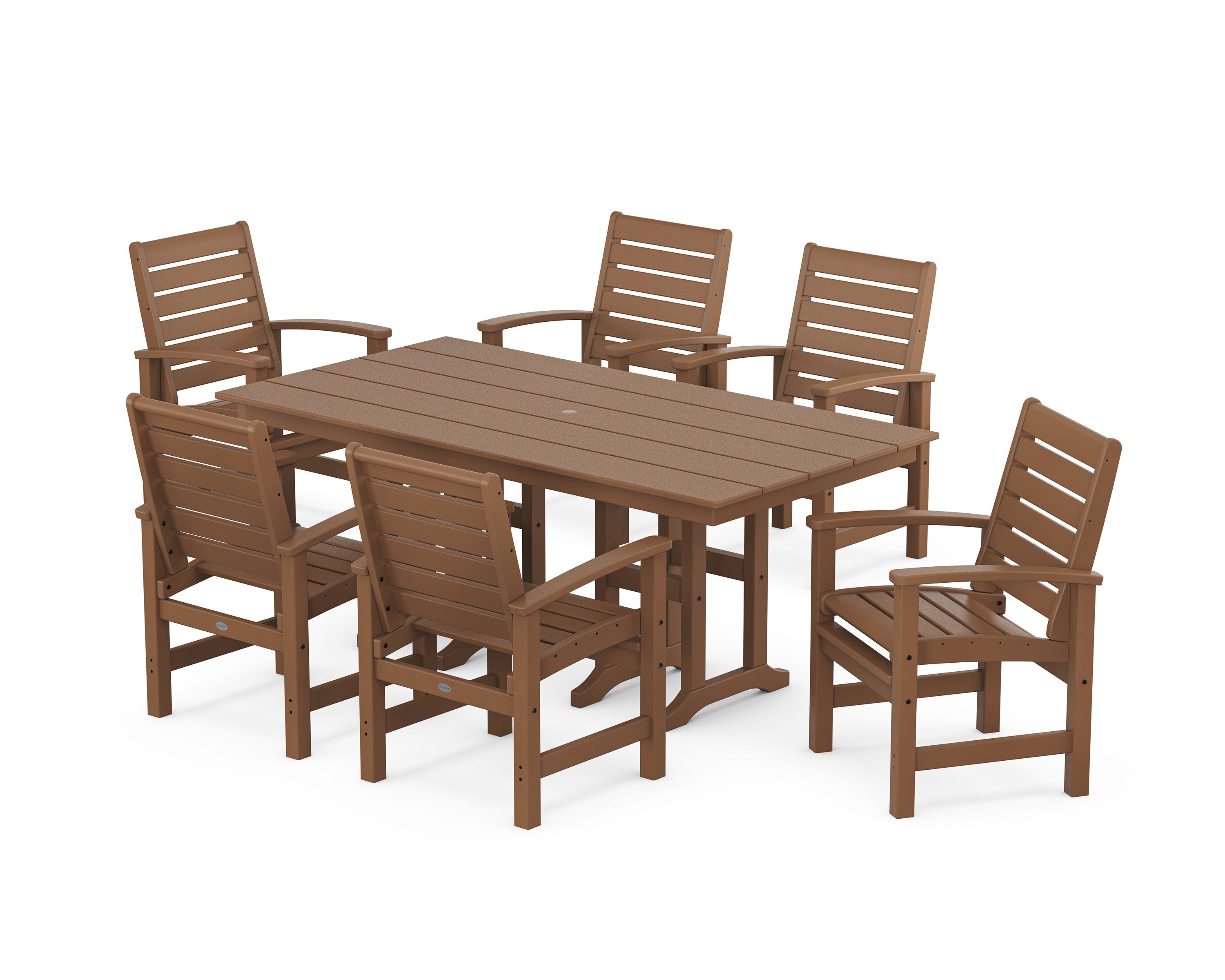 Signature 7-Piece Farmhouse Dining Set in Teak