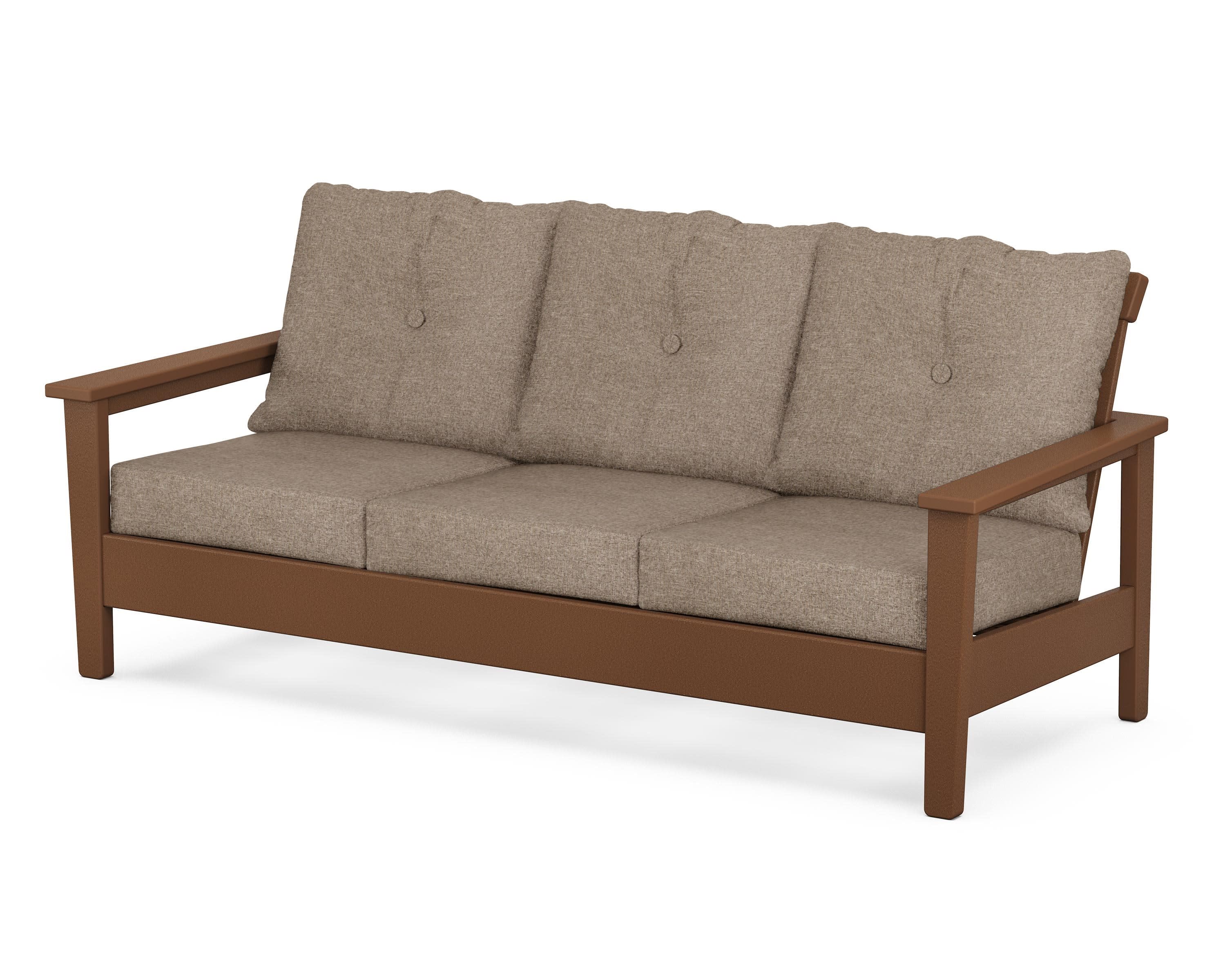 Prescott Deep Seating Sofa in Teak / Spiced Burlap