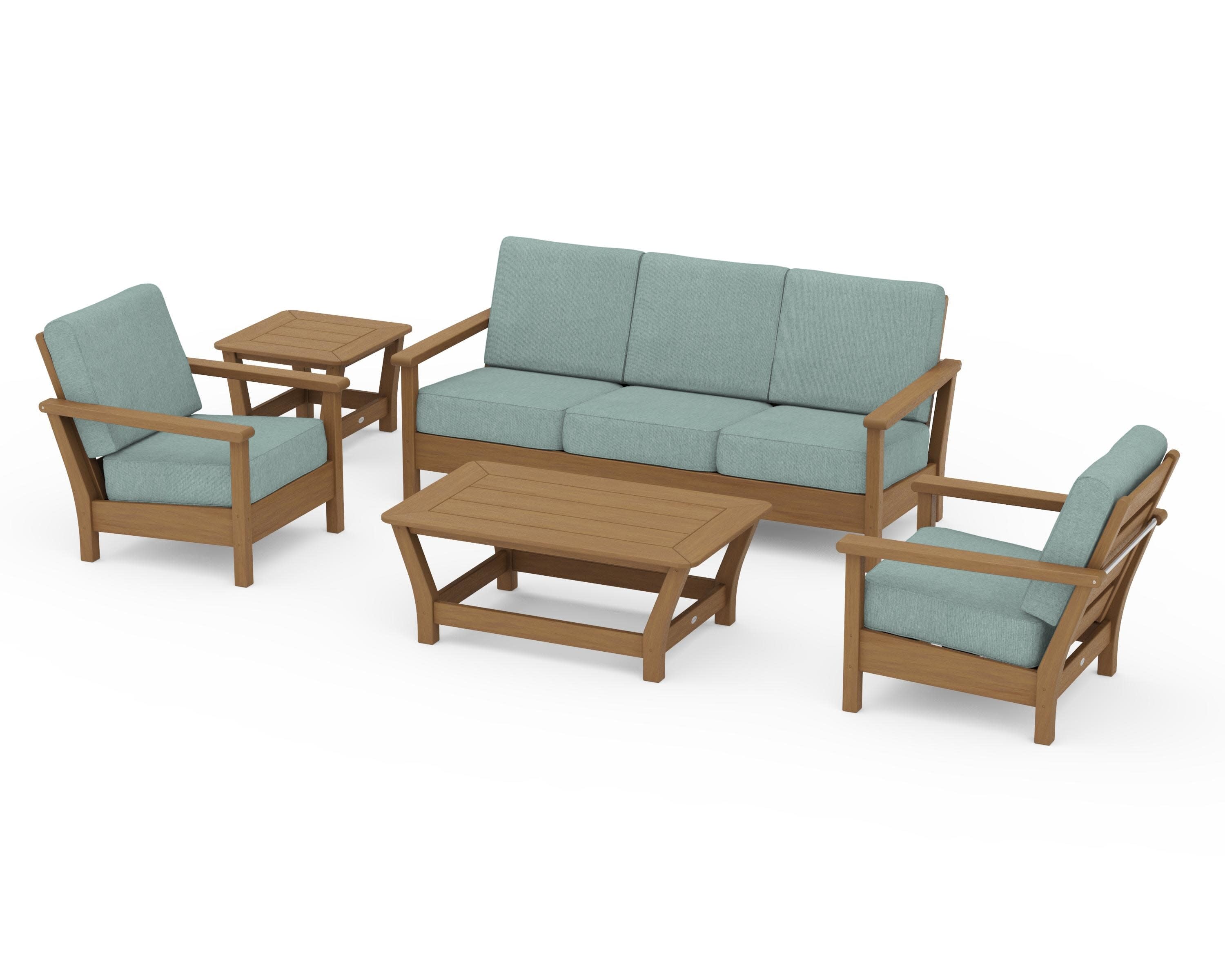 Harbour 5-Piece Deep Seating Set in Natural / Glacier Spa