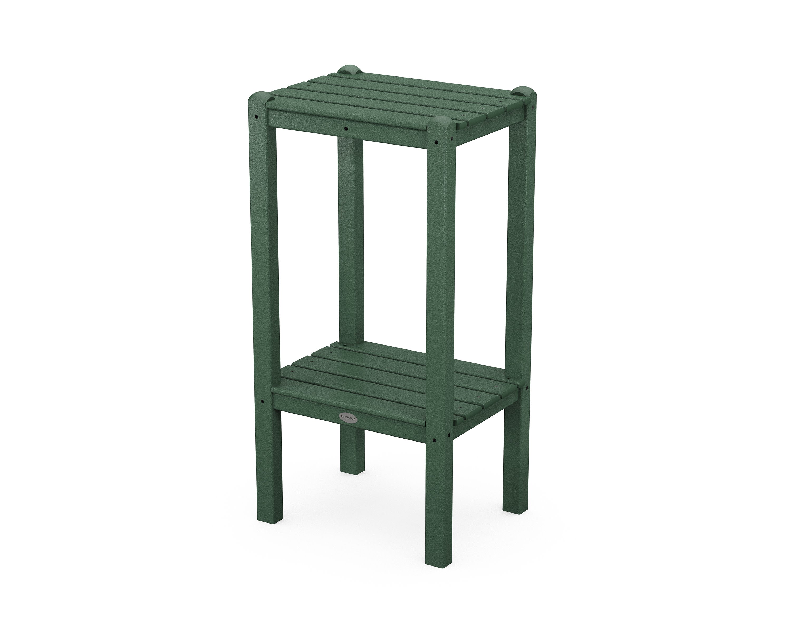 Two Shelf Bar Side Table in Green