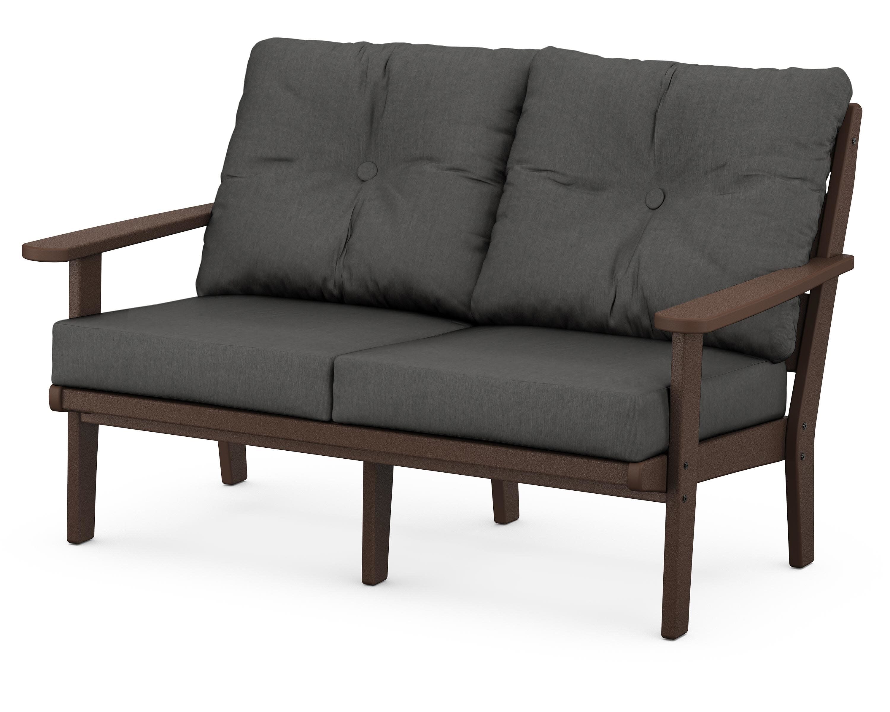 Lakeside Deep Seating Loveseat in Mahogany / Spectrum Carbon