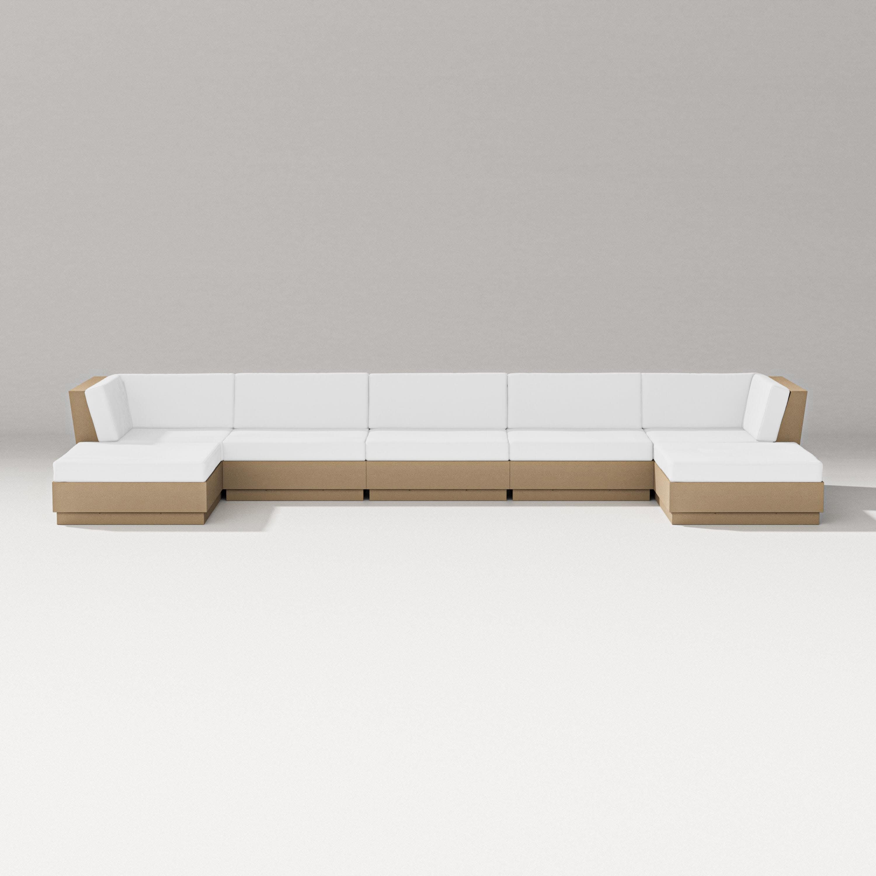 Elevate 7-Piece Double Chaise Sectional in Vintage Sahara / Natural