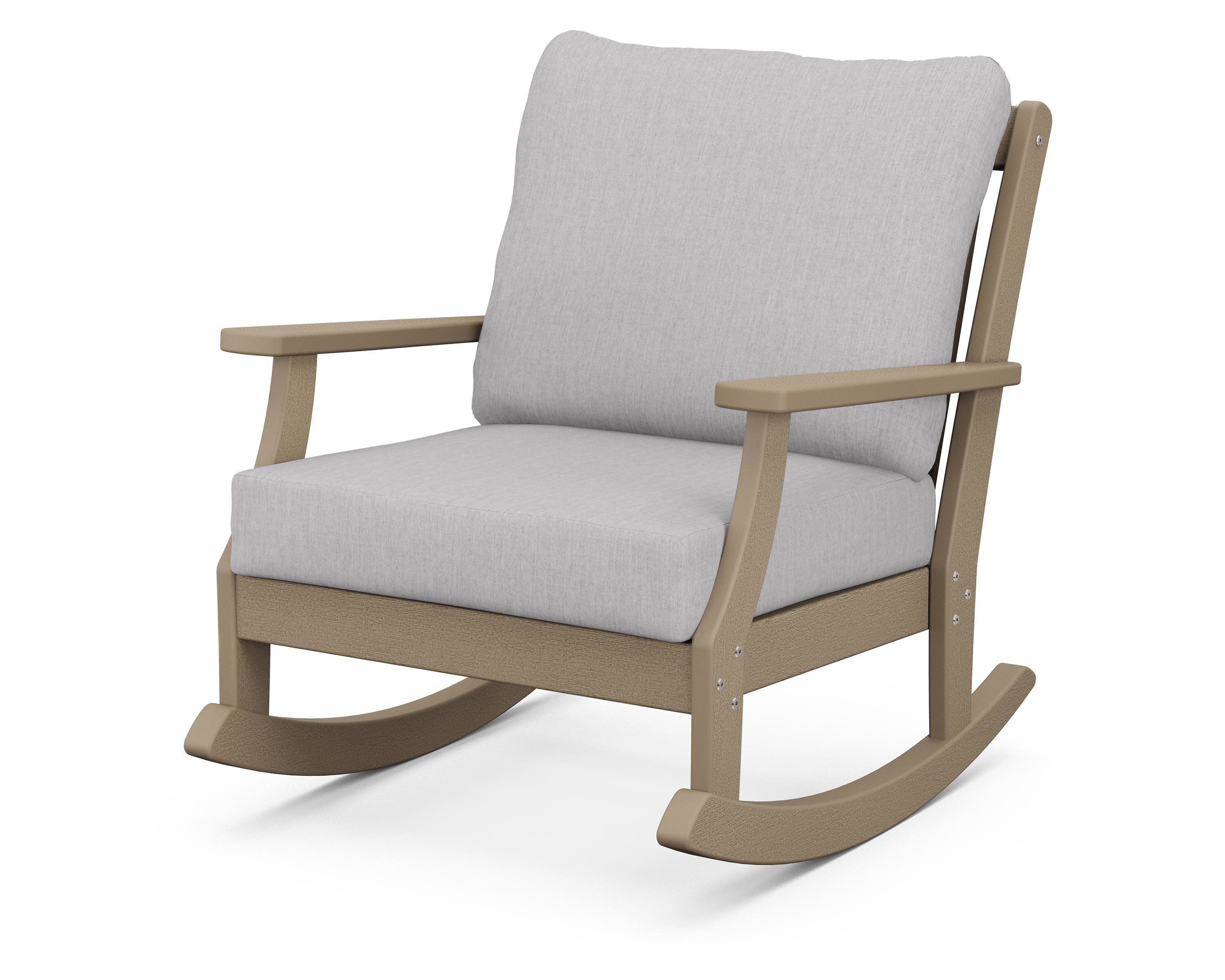 Braxton Deep Seating Rocking Chair in Vintage Sahara / Granite