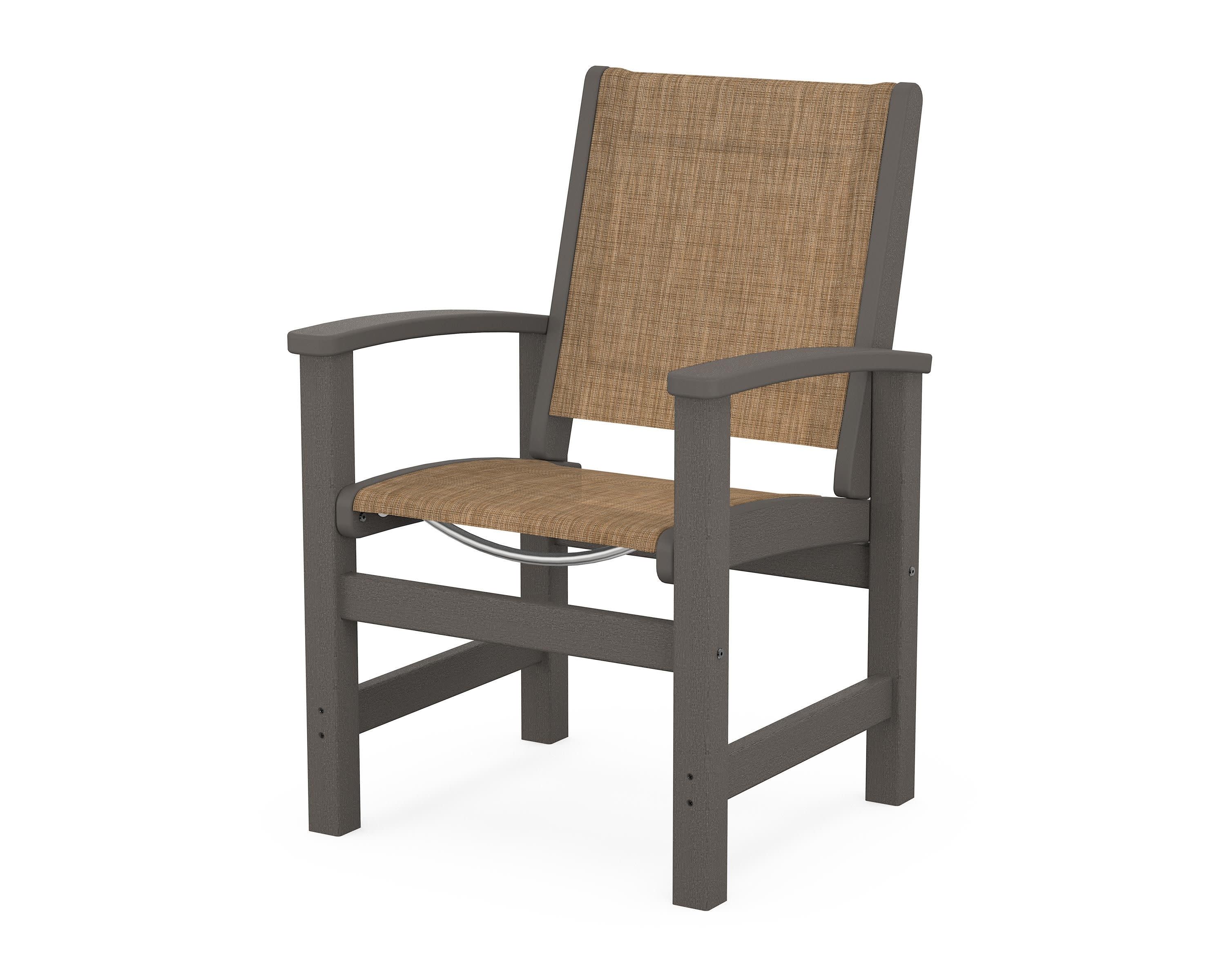 Coastal Dining Chair in Vintage Coffee / Burlap Sling